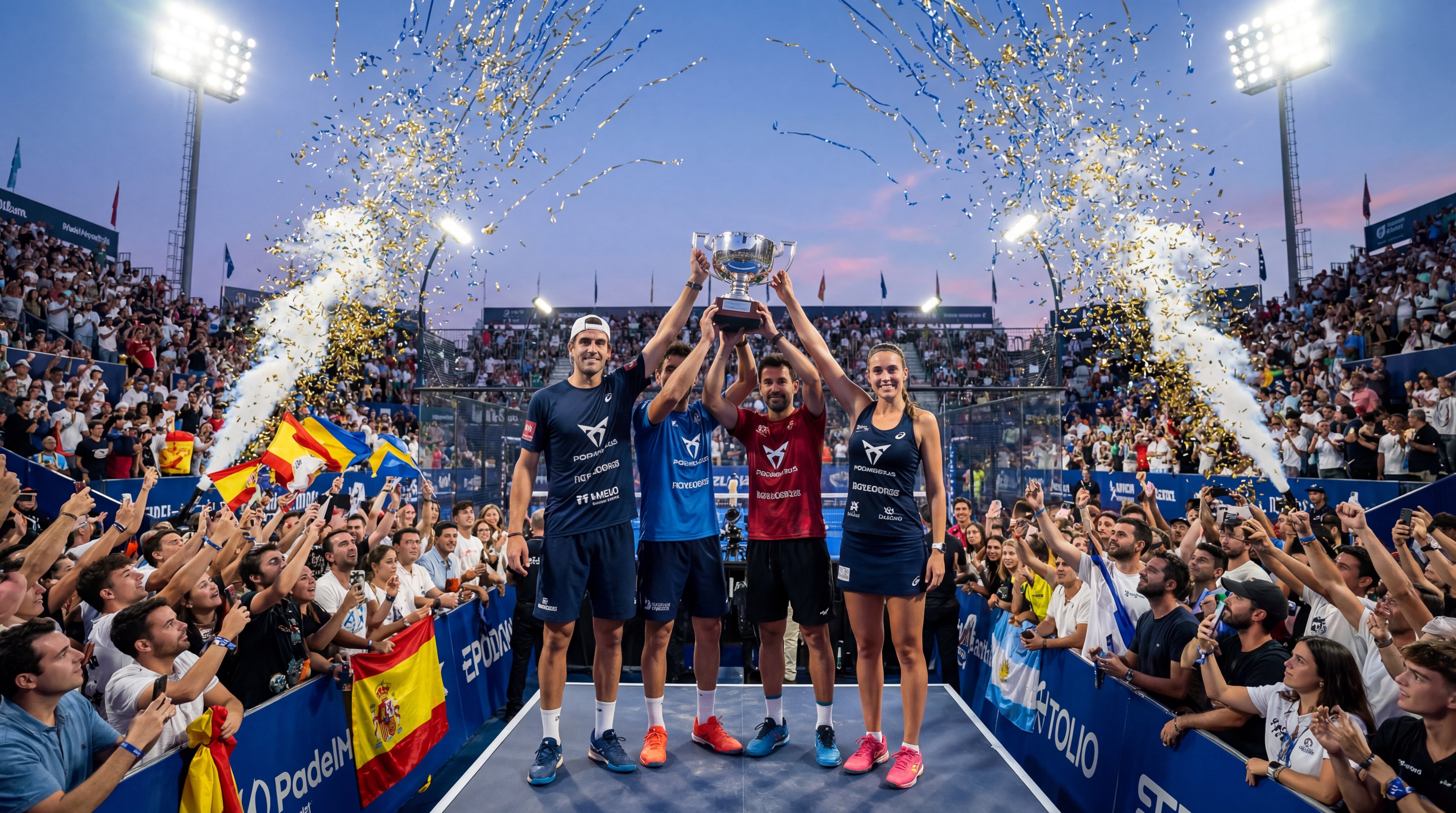 padel champions podium celebration