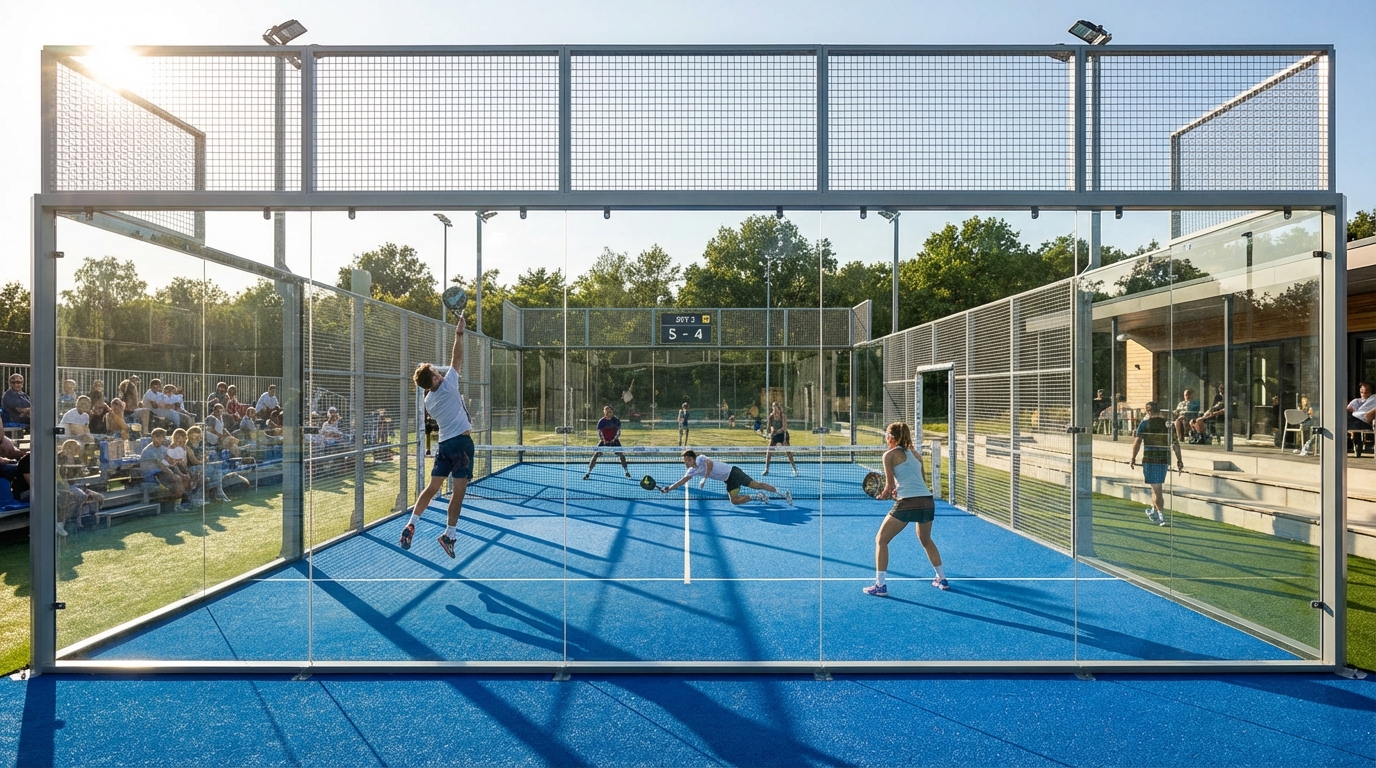 professional padel court action