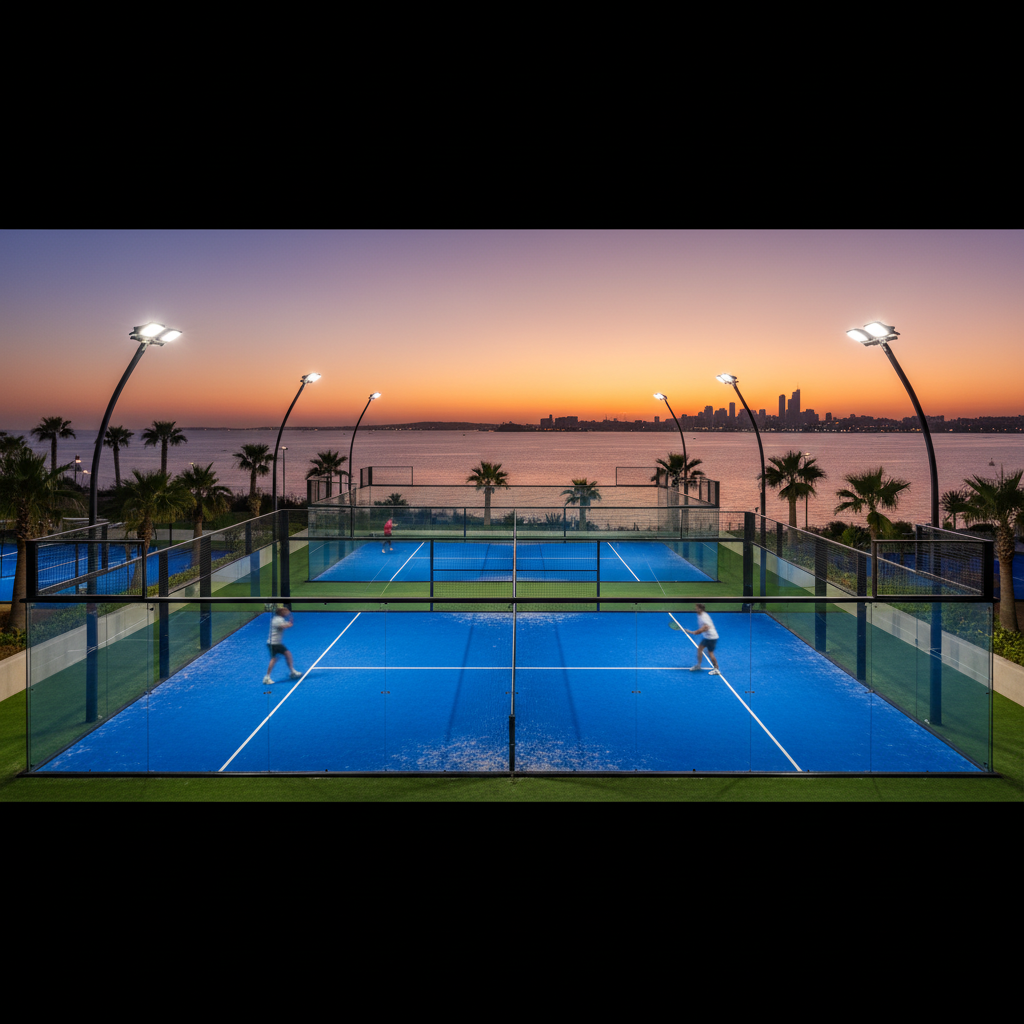 modern bay padel court
