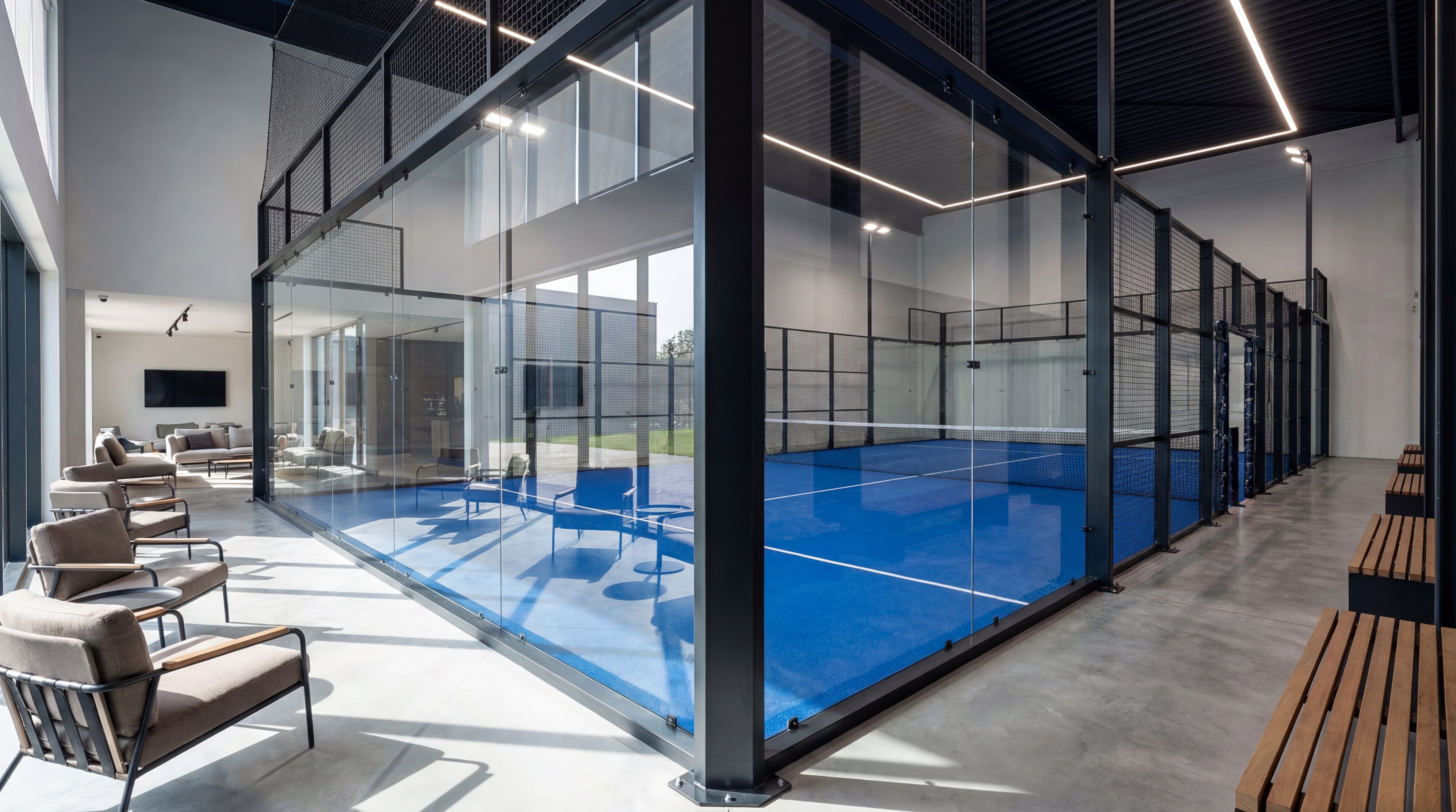 premium padel court interior