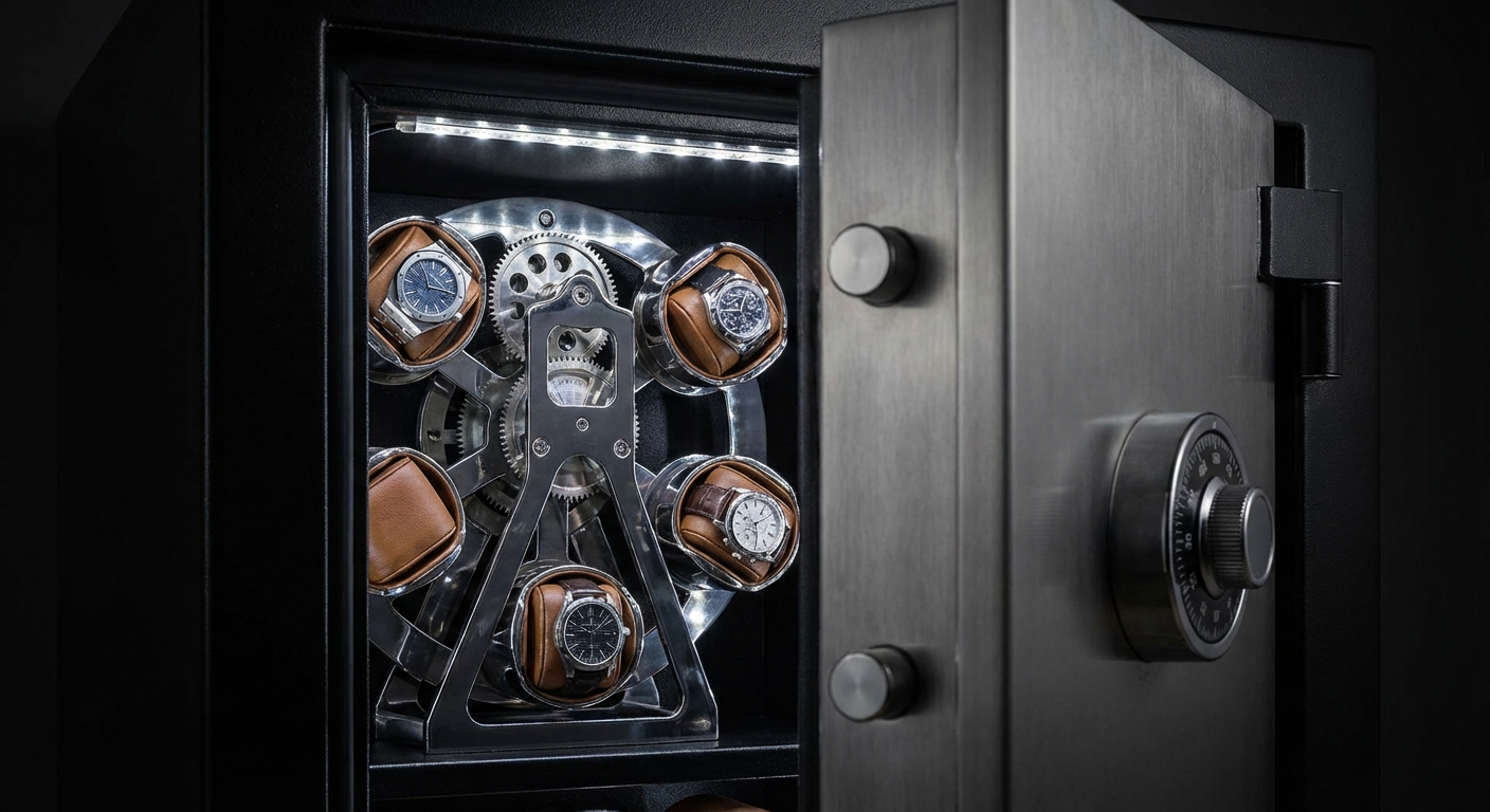 watch winder safe mechanism