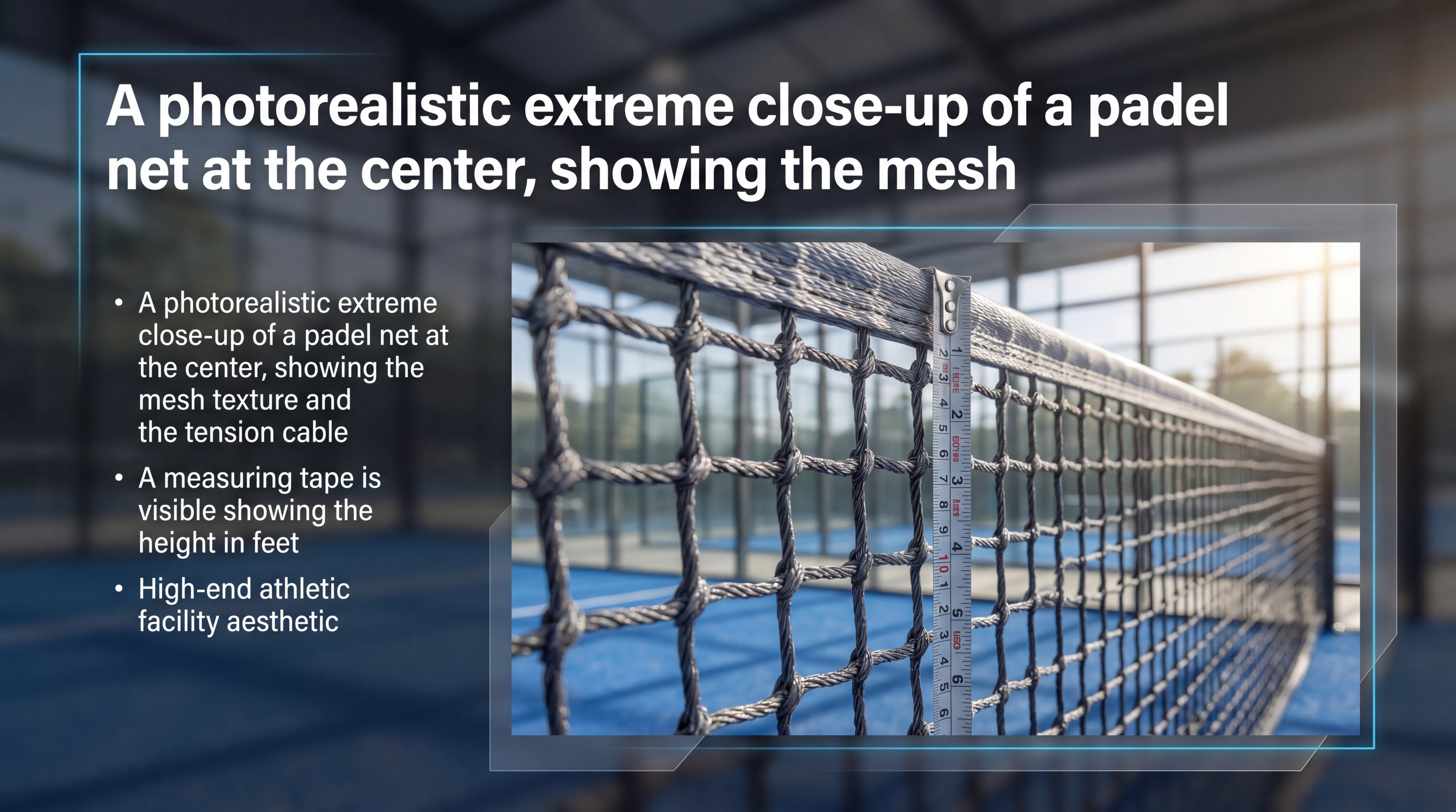 padel net measurement closeup