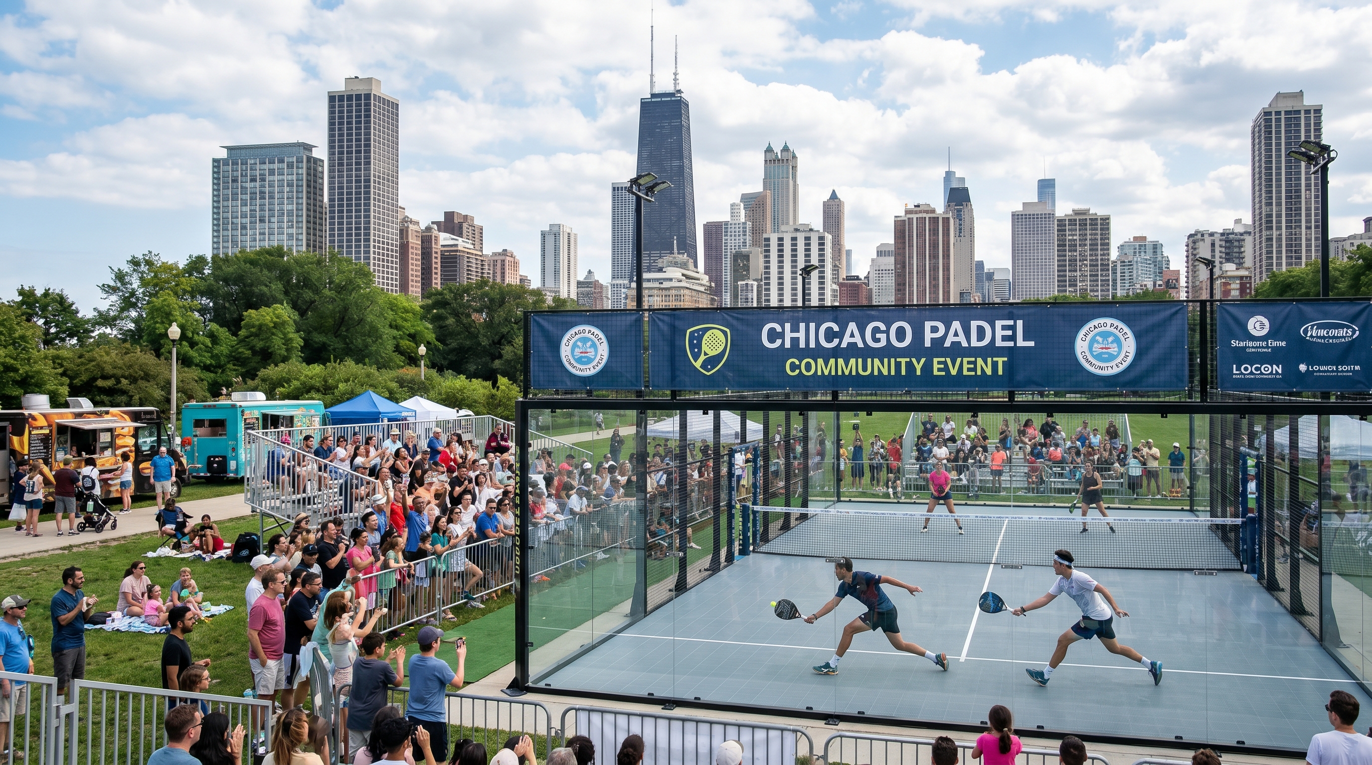 chicago padel tournament action shot