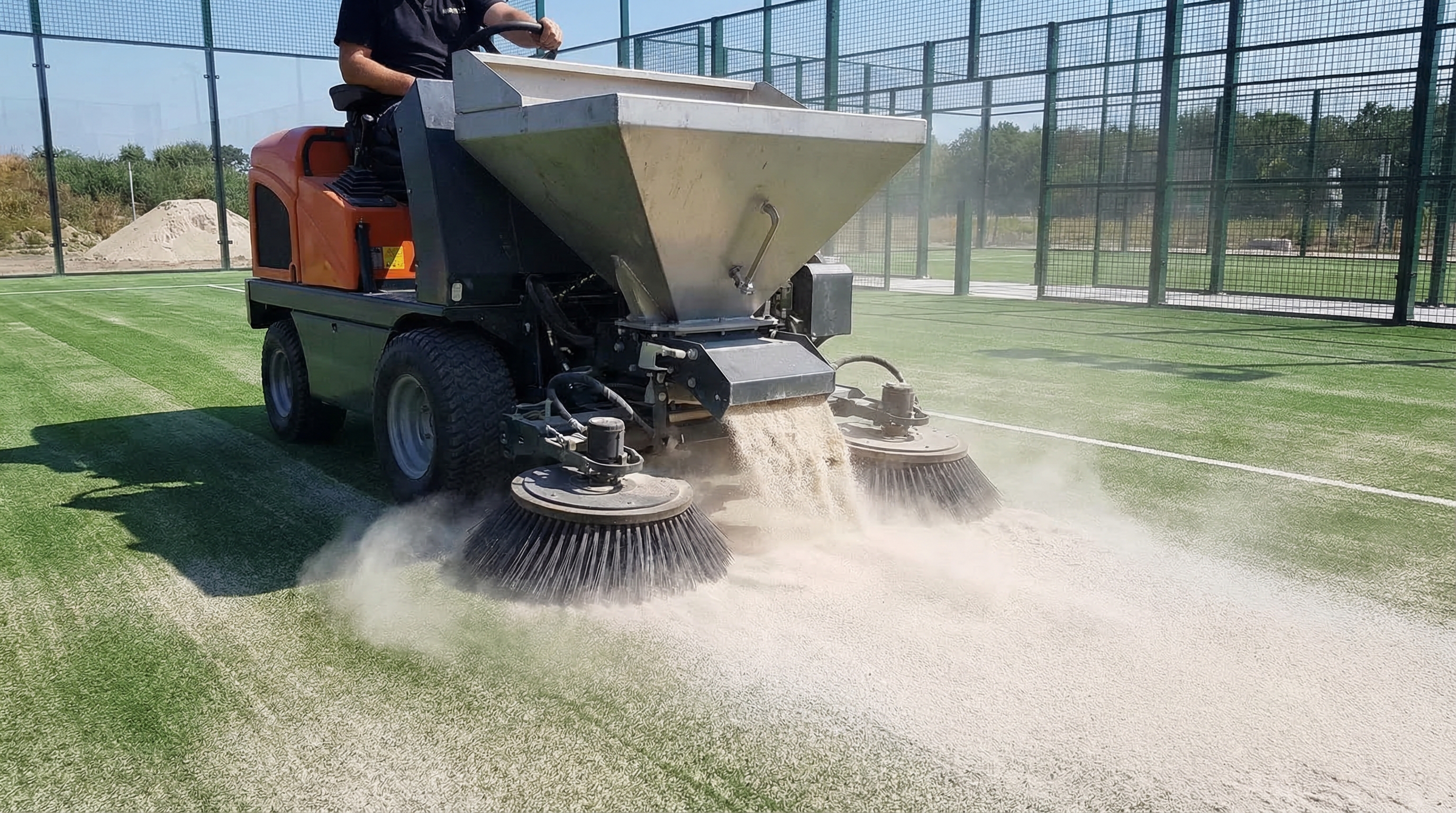 padel court sand application