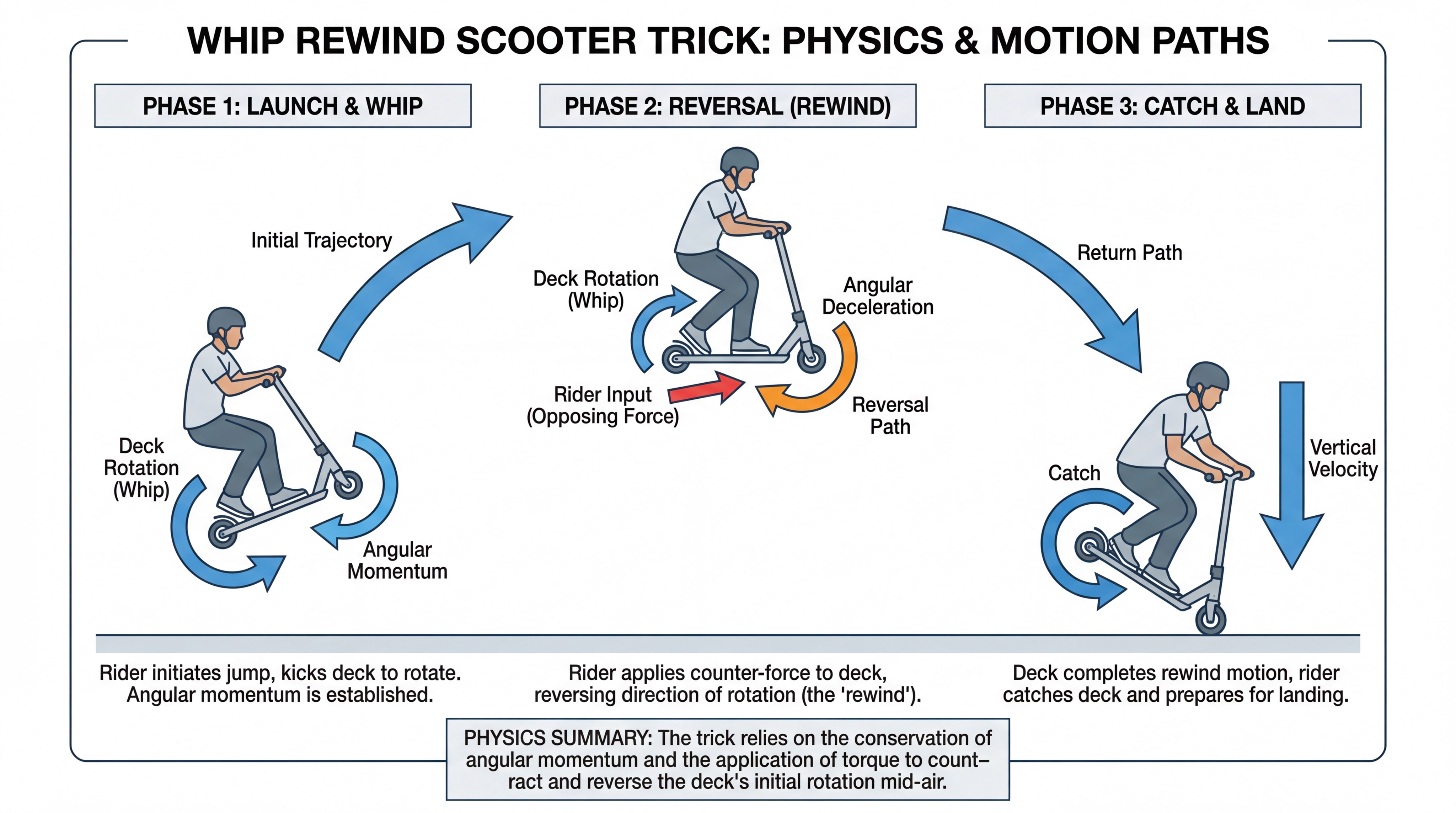 whip rewind scooter trick physics