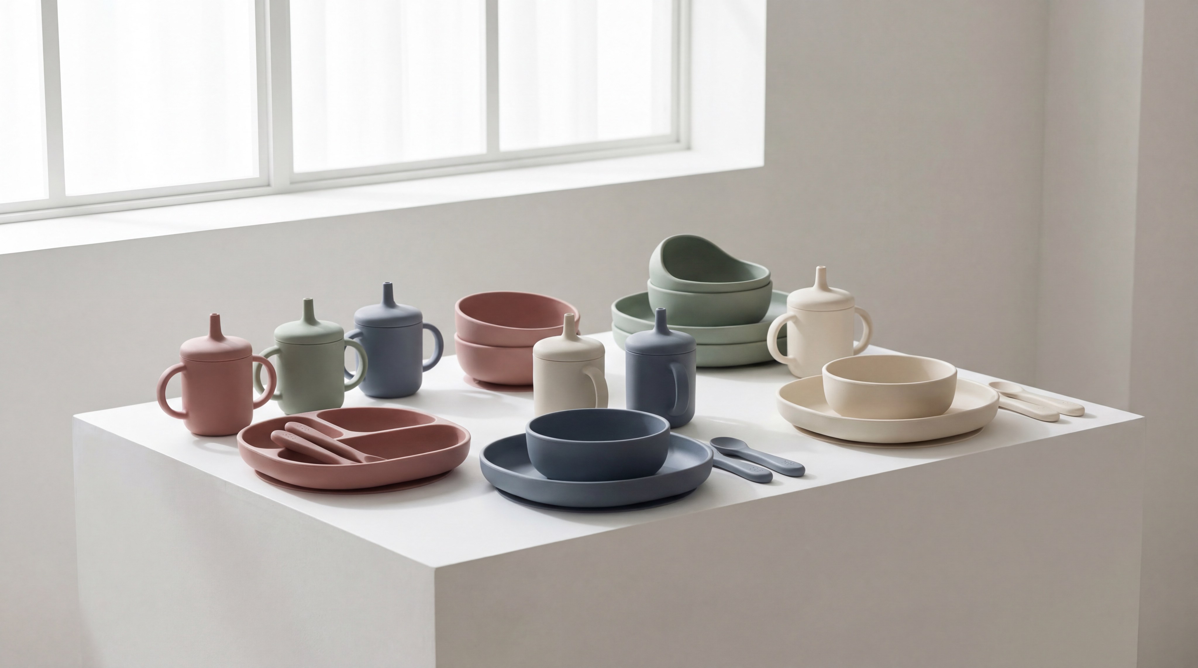 silicone baby dinnerware product photography