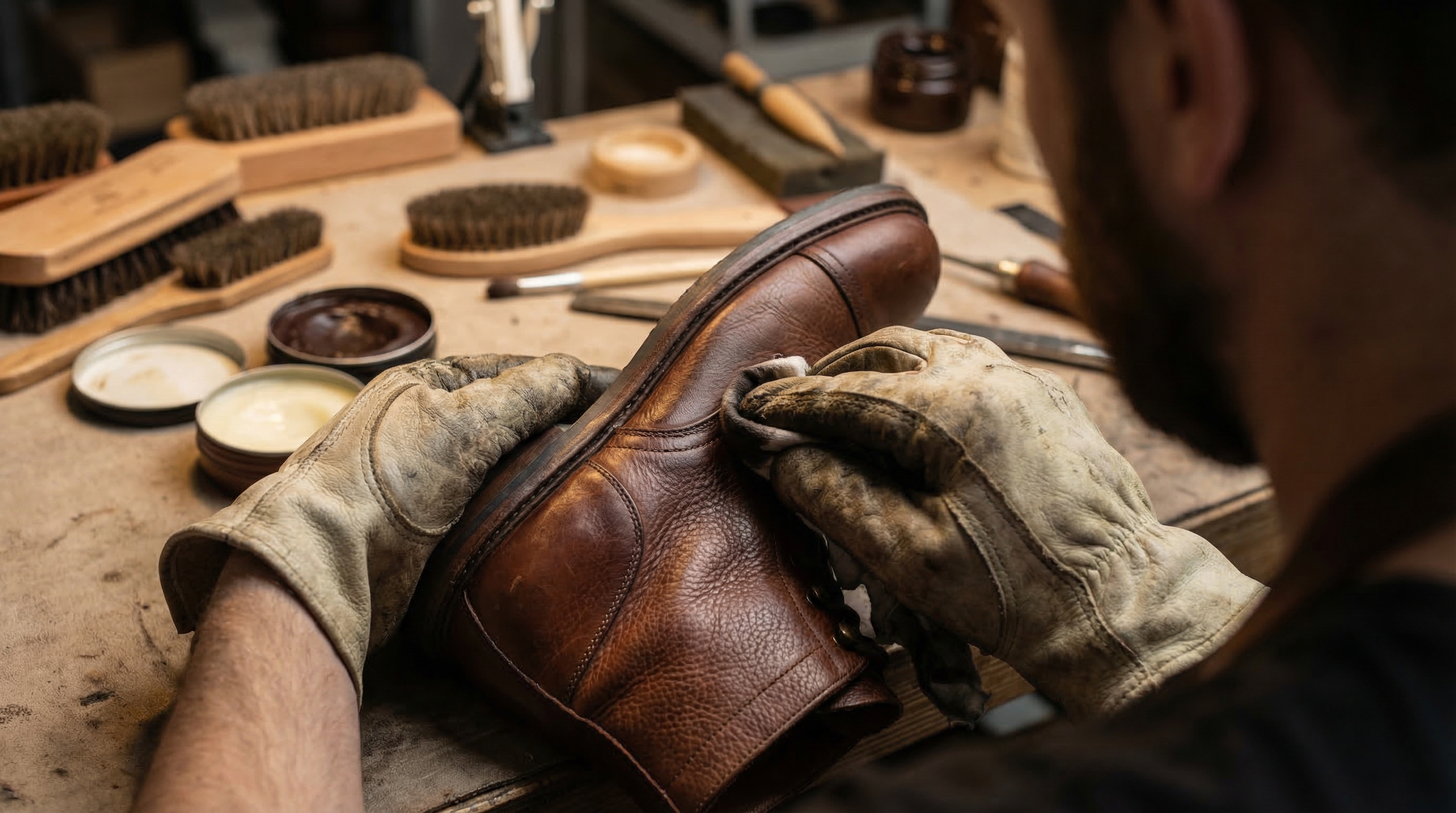 Professional Leather Boot Conditioning