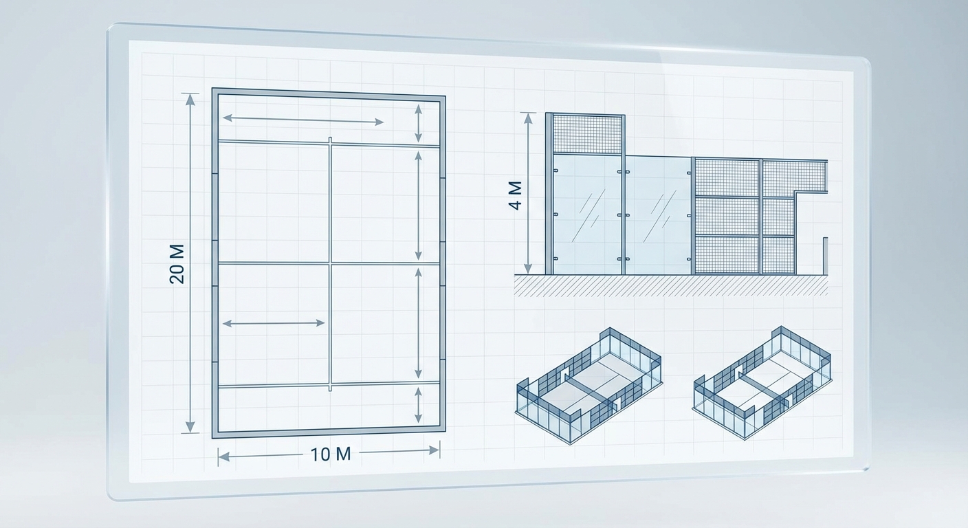 Technical Padel Court Layout
