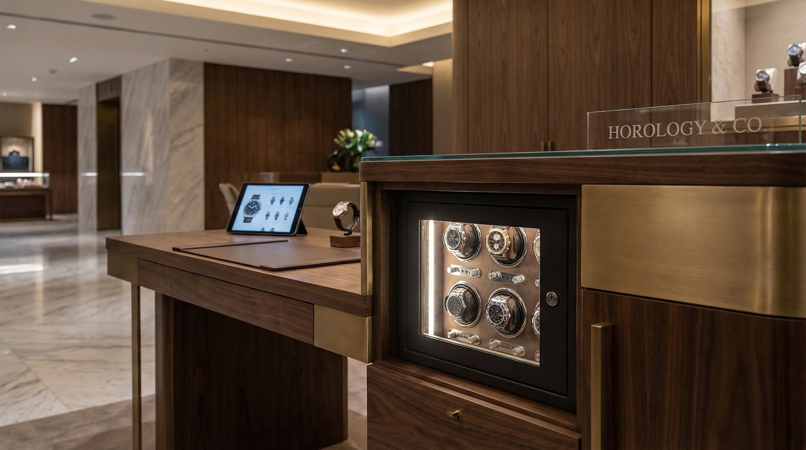 luxury watch winder showroom display