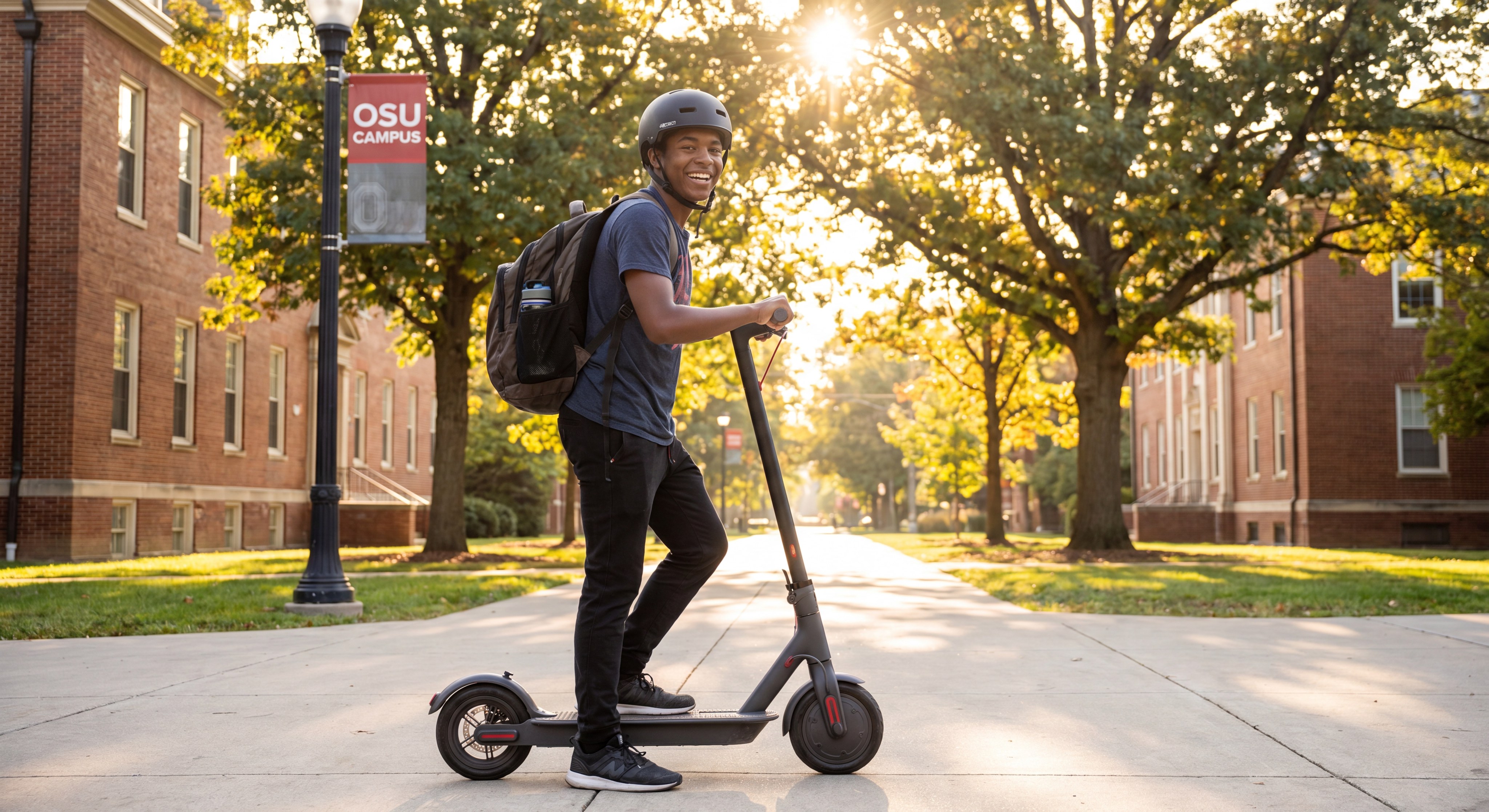 High School Student Electric Scooter Campus