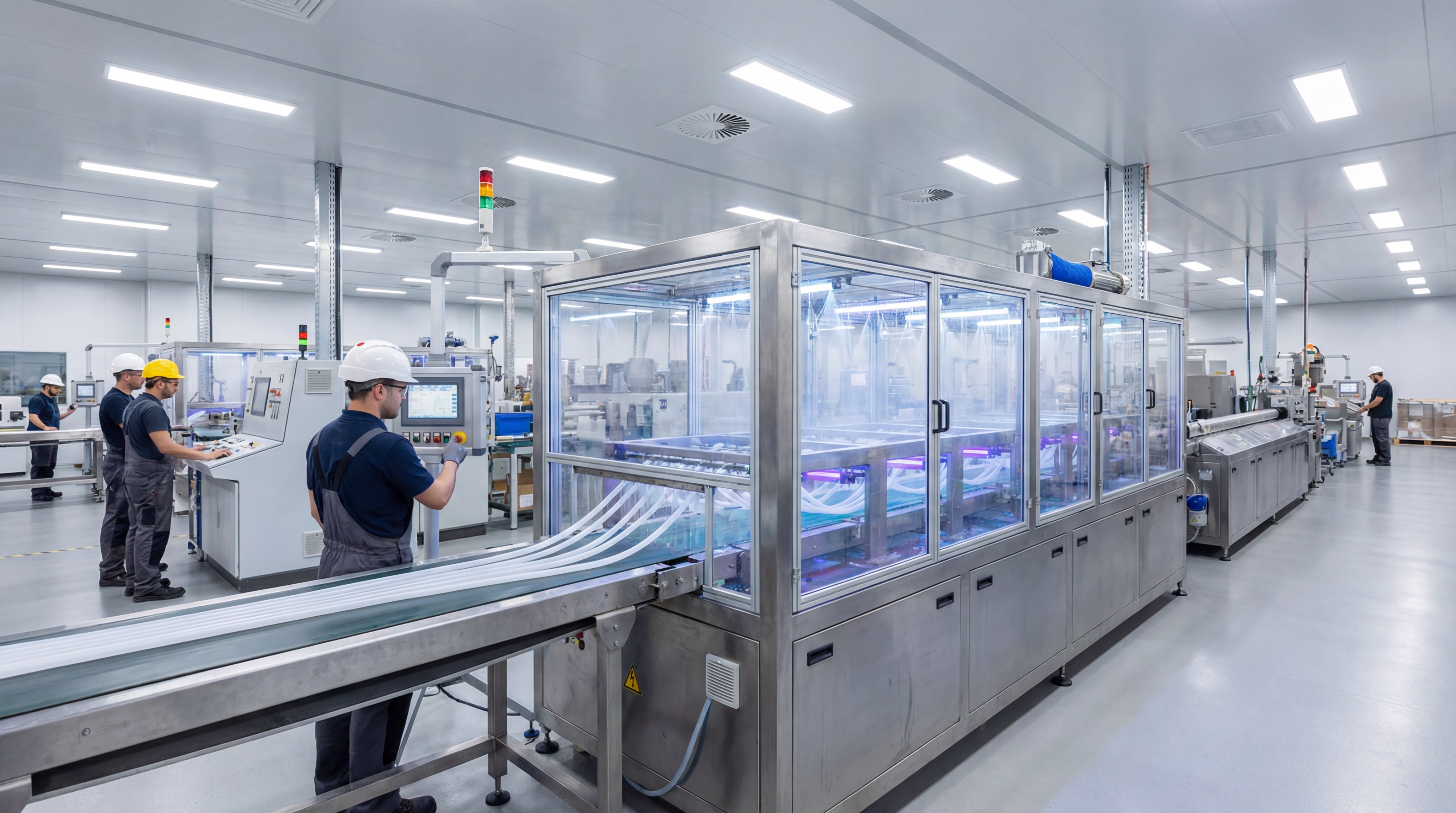 Industrial silicone extrusion line