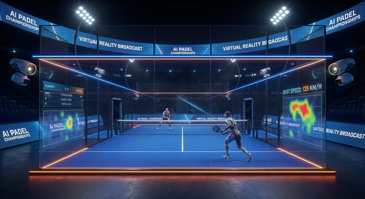 futuristic padel court ai visualization