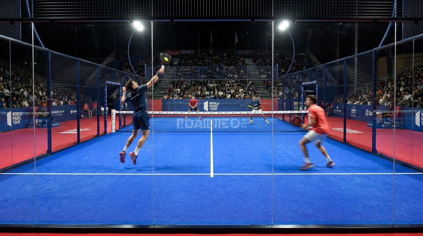 padel court professional match photography