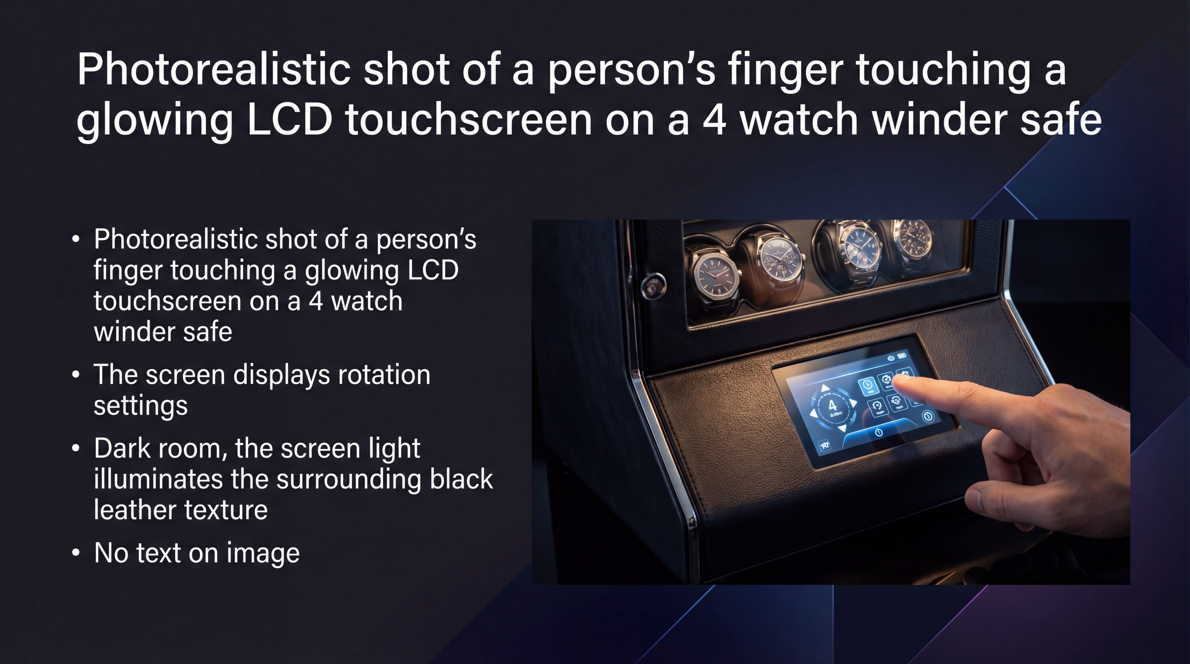 Luxury watch winder safe touchscreen