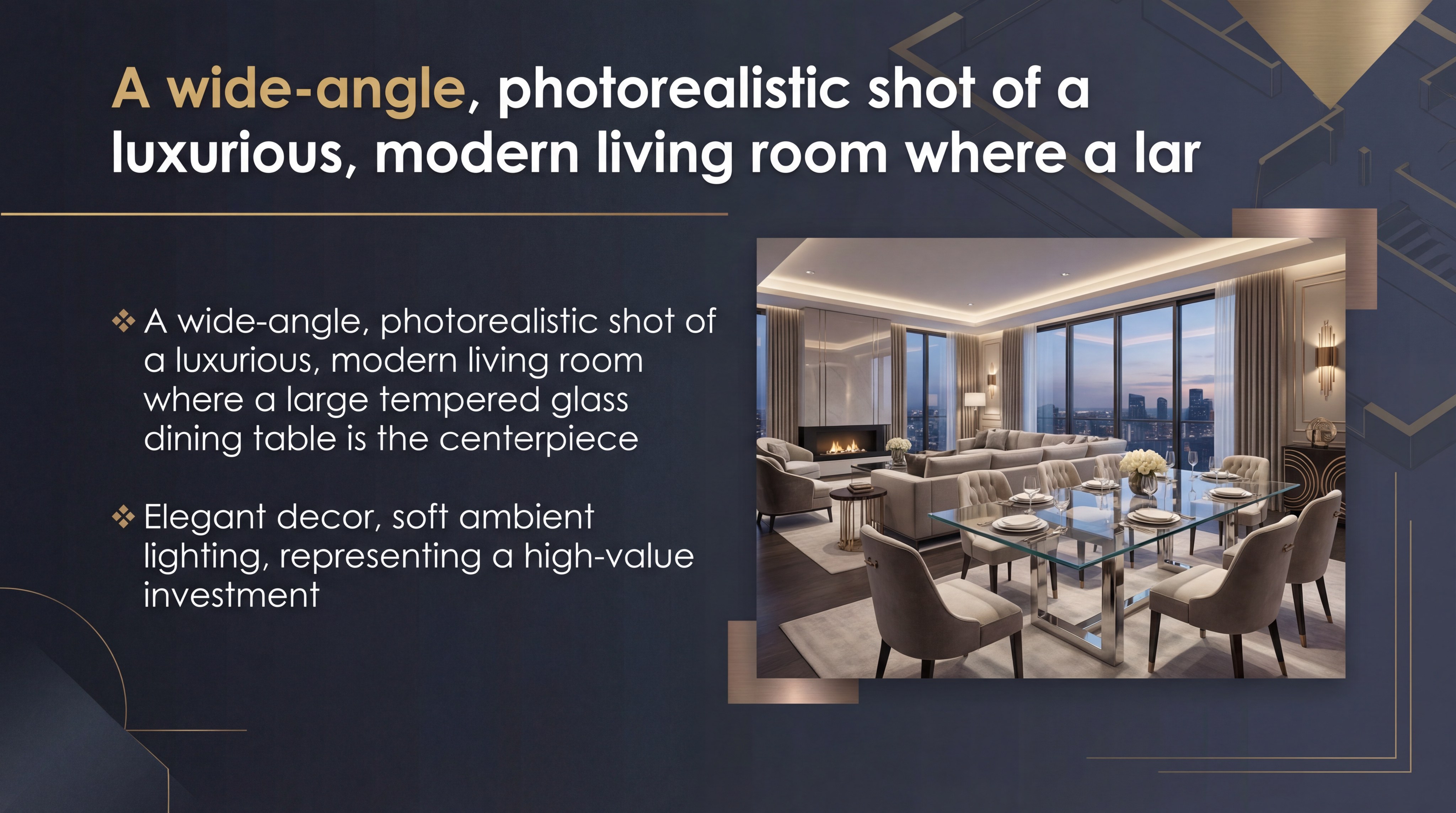 Luxurious modern living room centerpiece