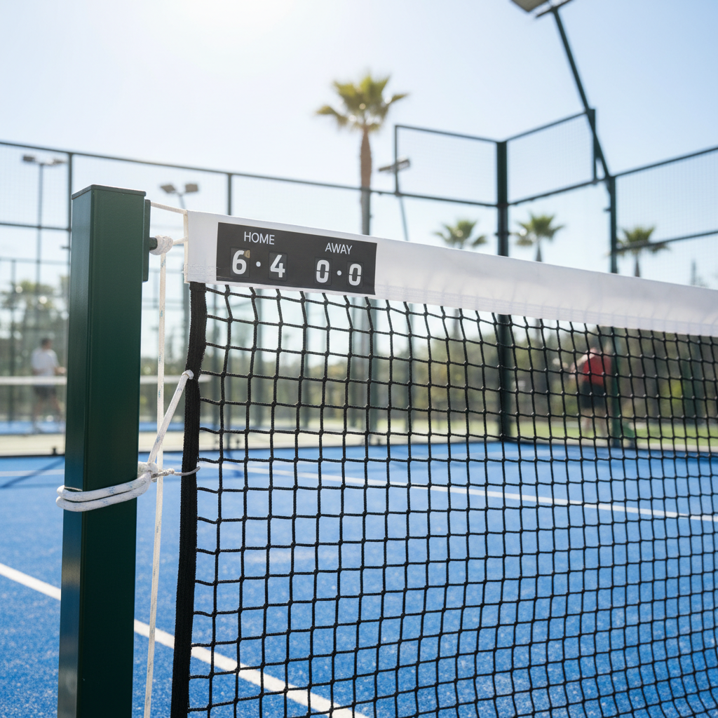 padel scoreboard net assembly