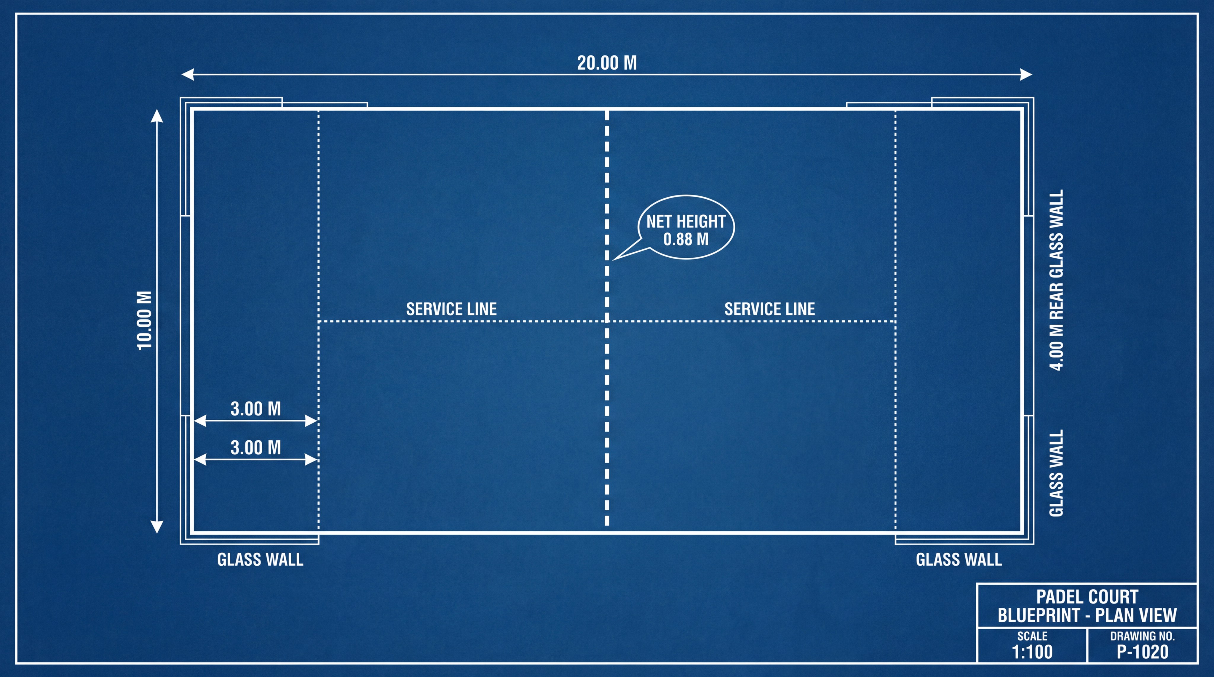 padel court blueprint diagram