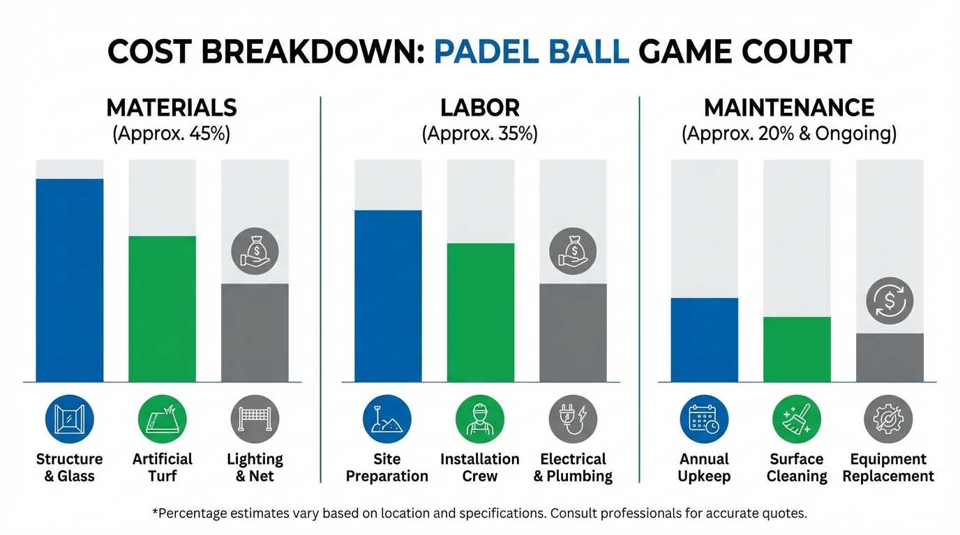 padel court cost breakdown infographic