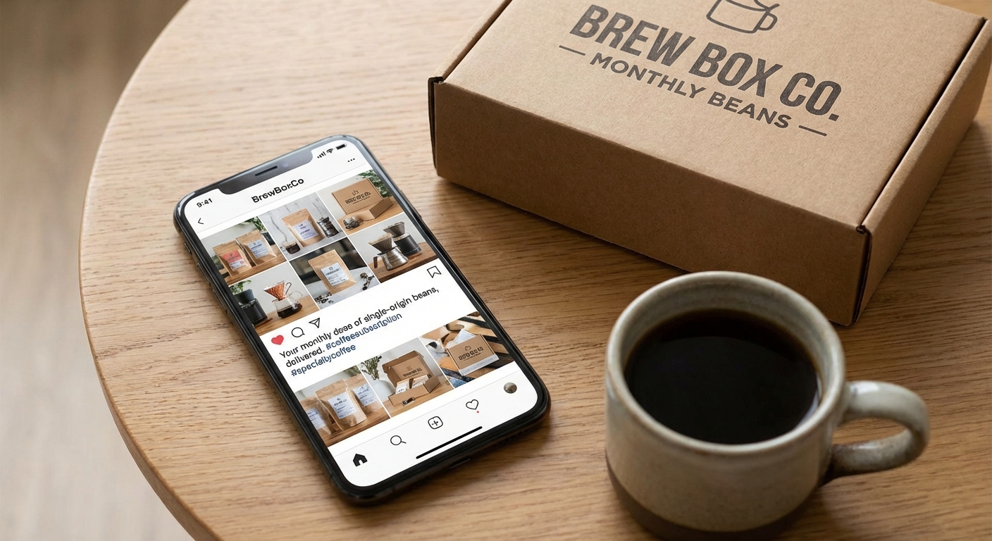 Instagram visual showing coffee subscription box