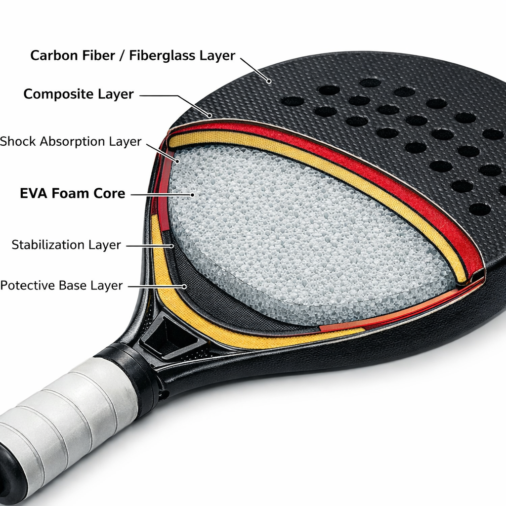 padel paddle cross section