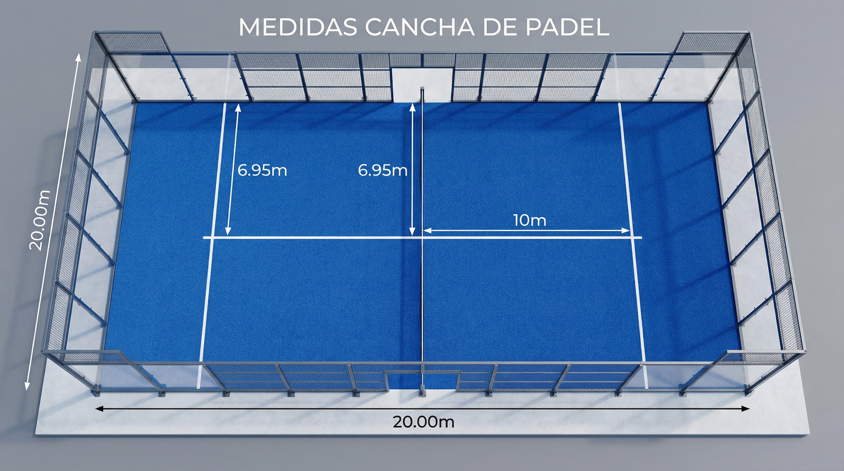 padel court technical diagram