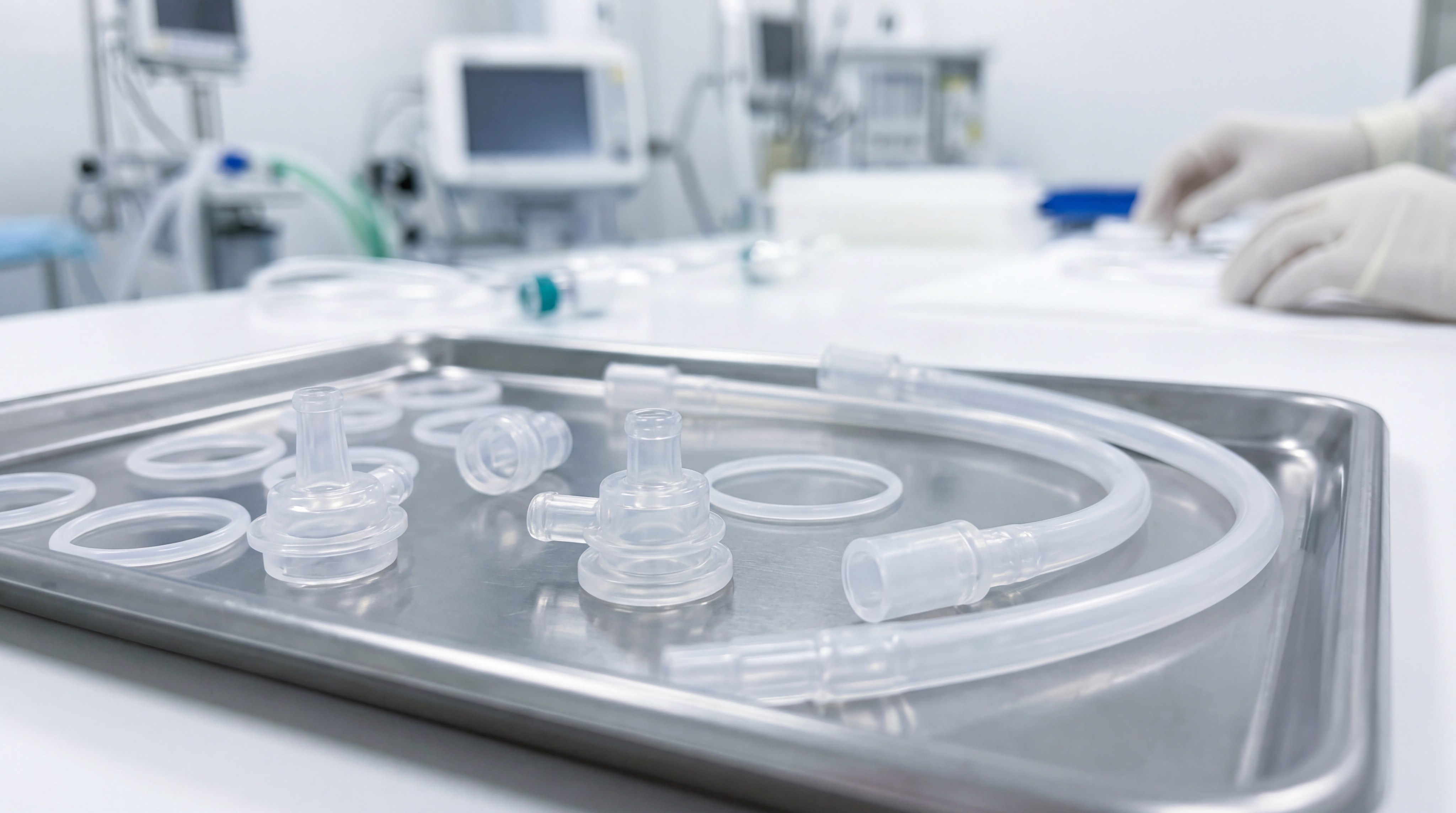 Detailed view of medical-grade liquid silicone rubber components used in healthcare devices