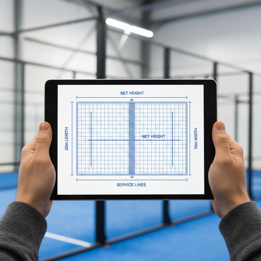padel court dimensions infographic