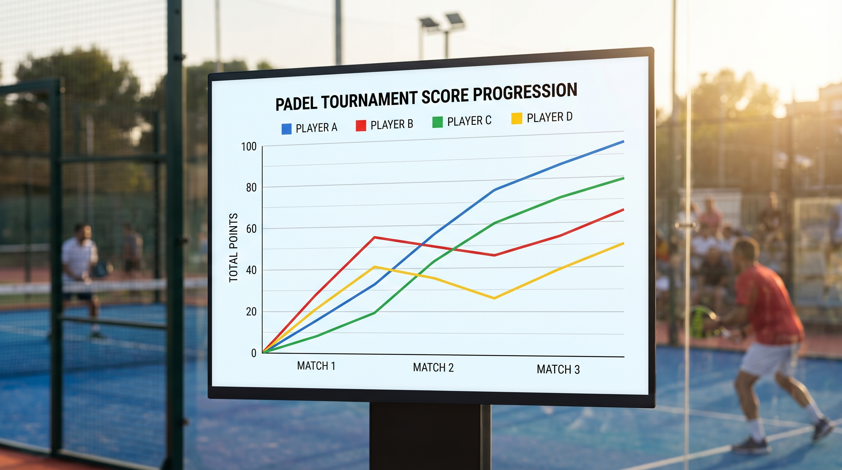 padel tournament score progression chart