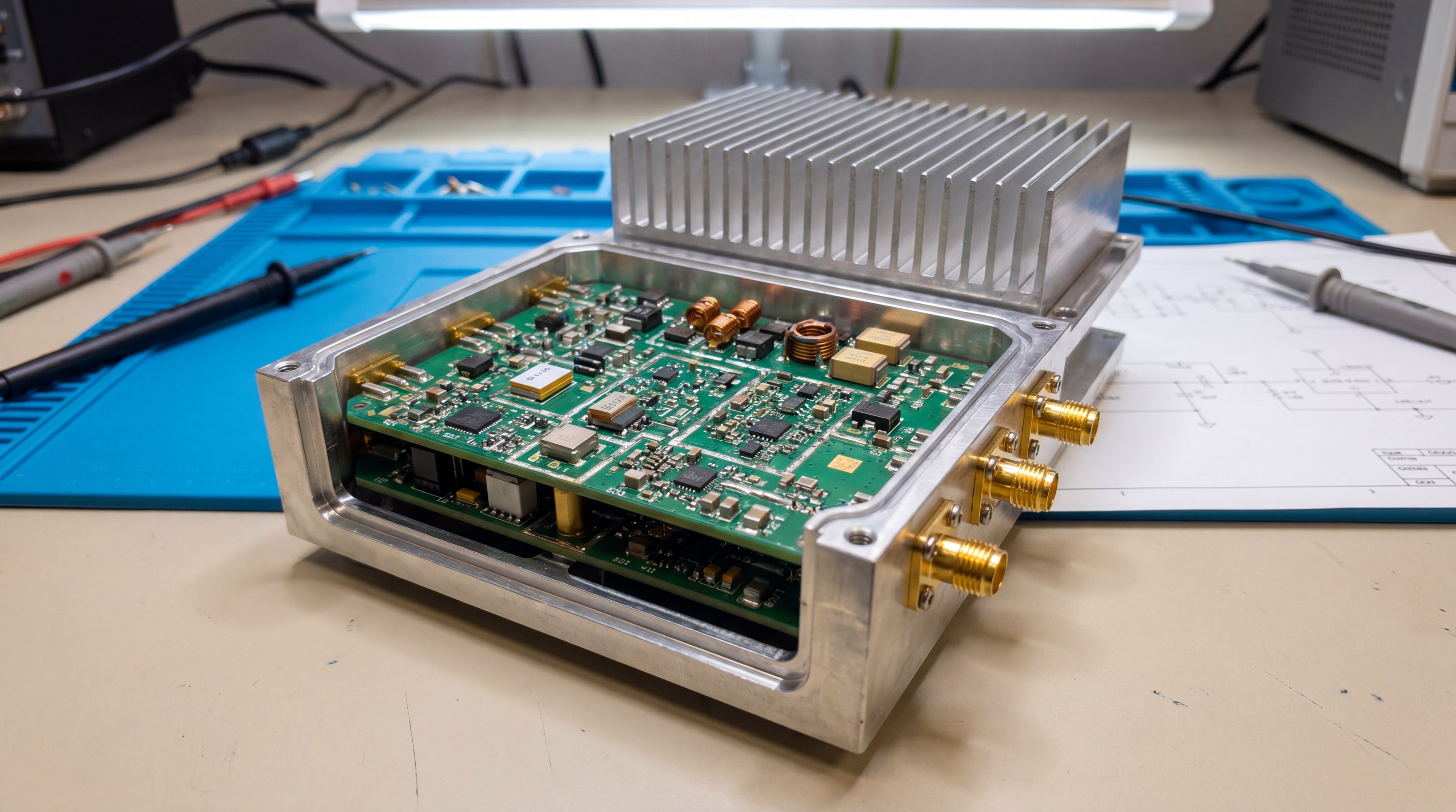 RF power amplifier module closeup