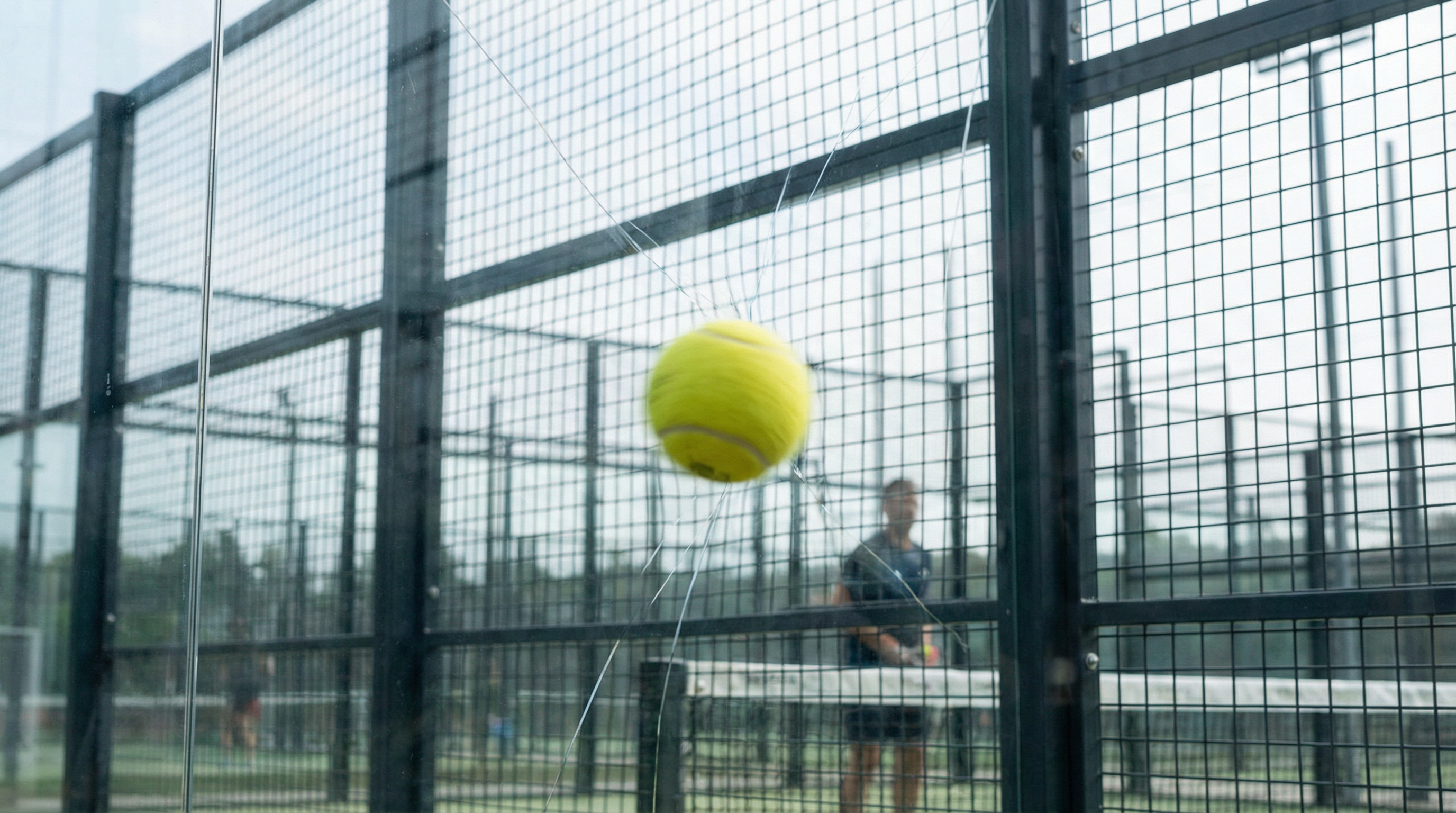 padel court ball bounce glass wall