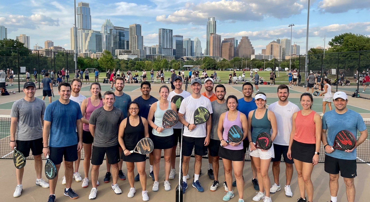 austin padel tournament group photo
