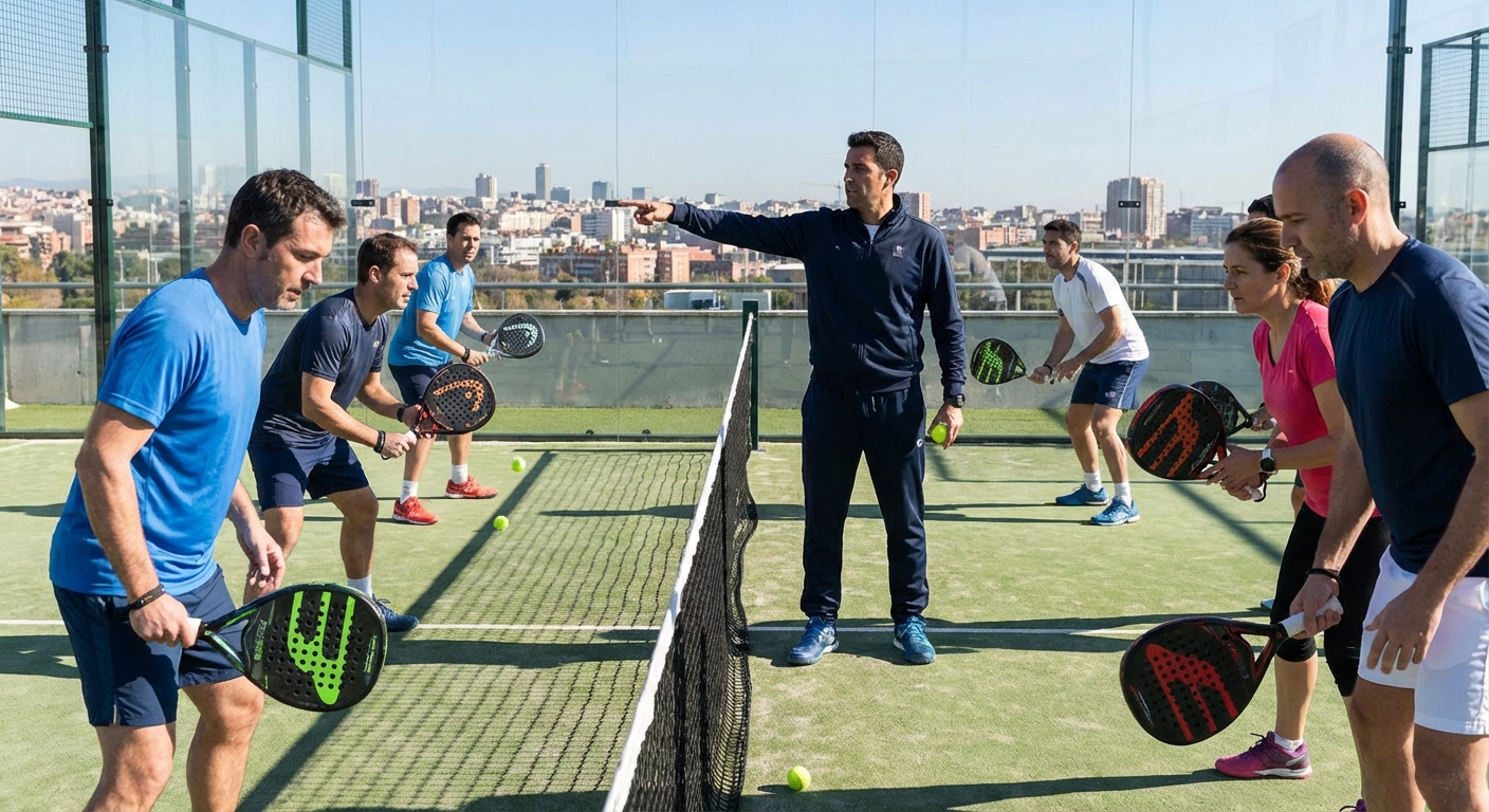 padel coach instruction scene