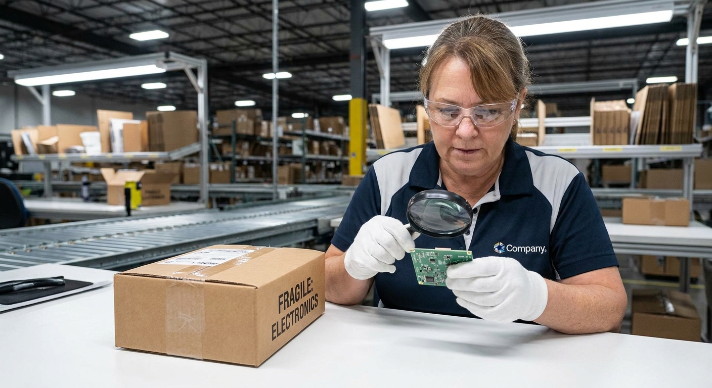 Rigorous quality control inspection processes performed inside a professional dropshipping warehouse.