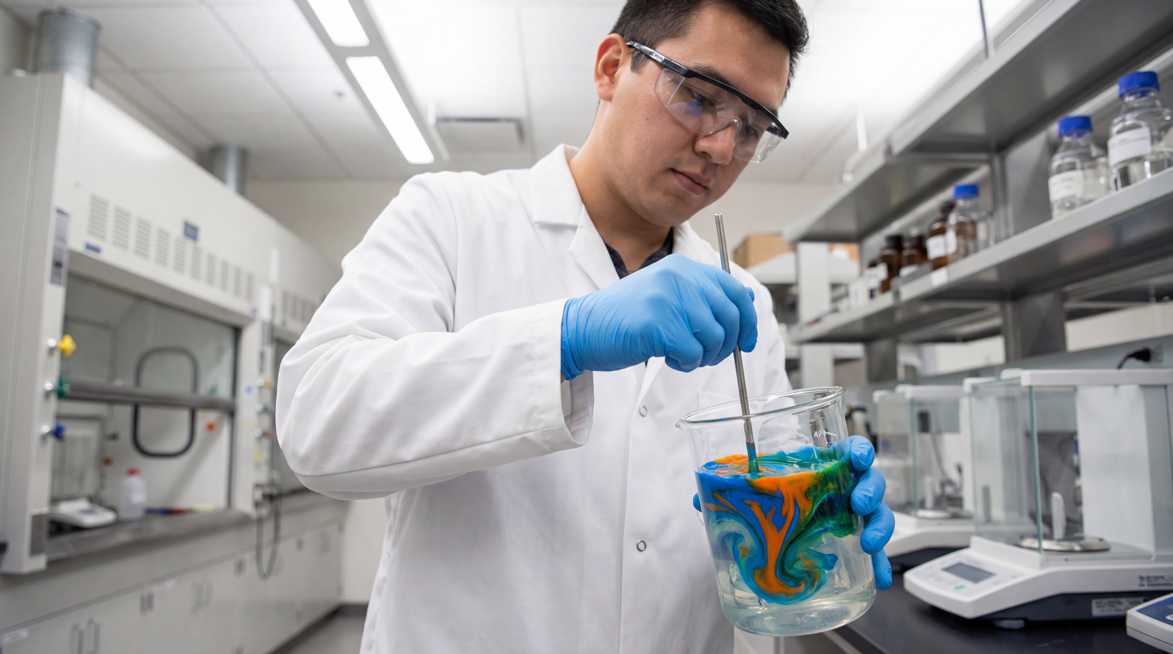 Laboratory silicone pigment mixing