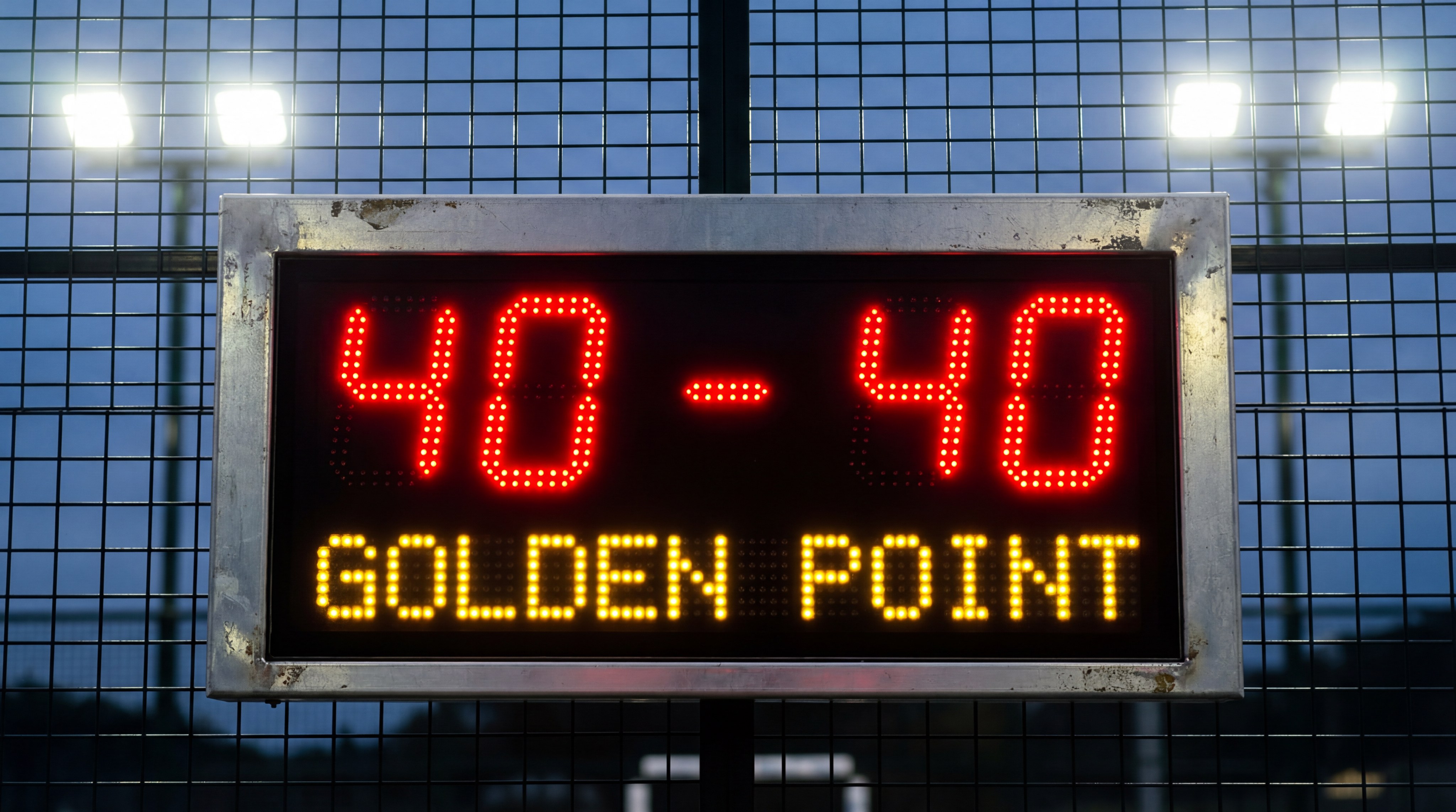 Digital Padel Scoreboard Golden Point Match Situation