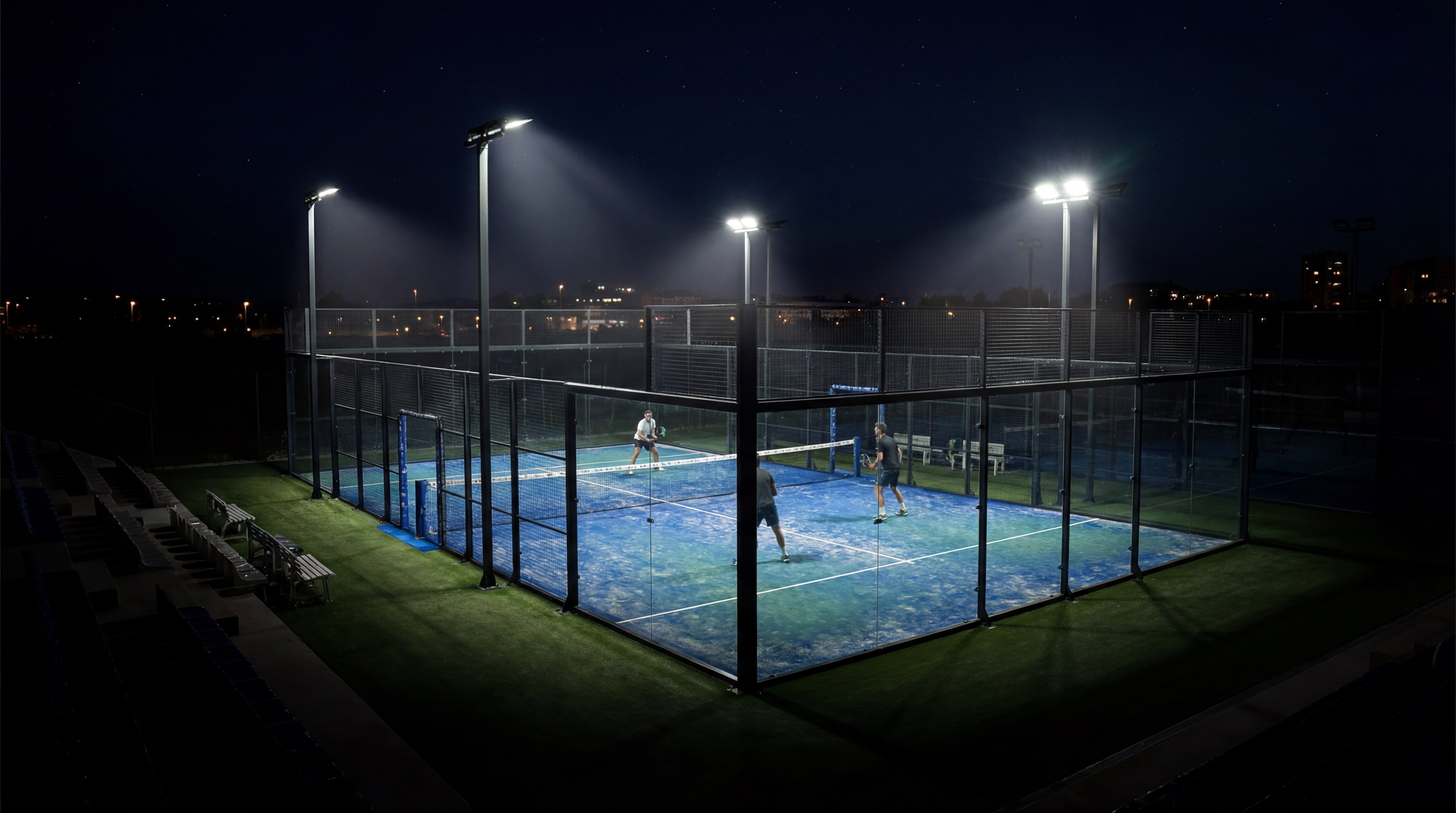 padel court night led lighting