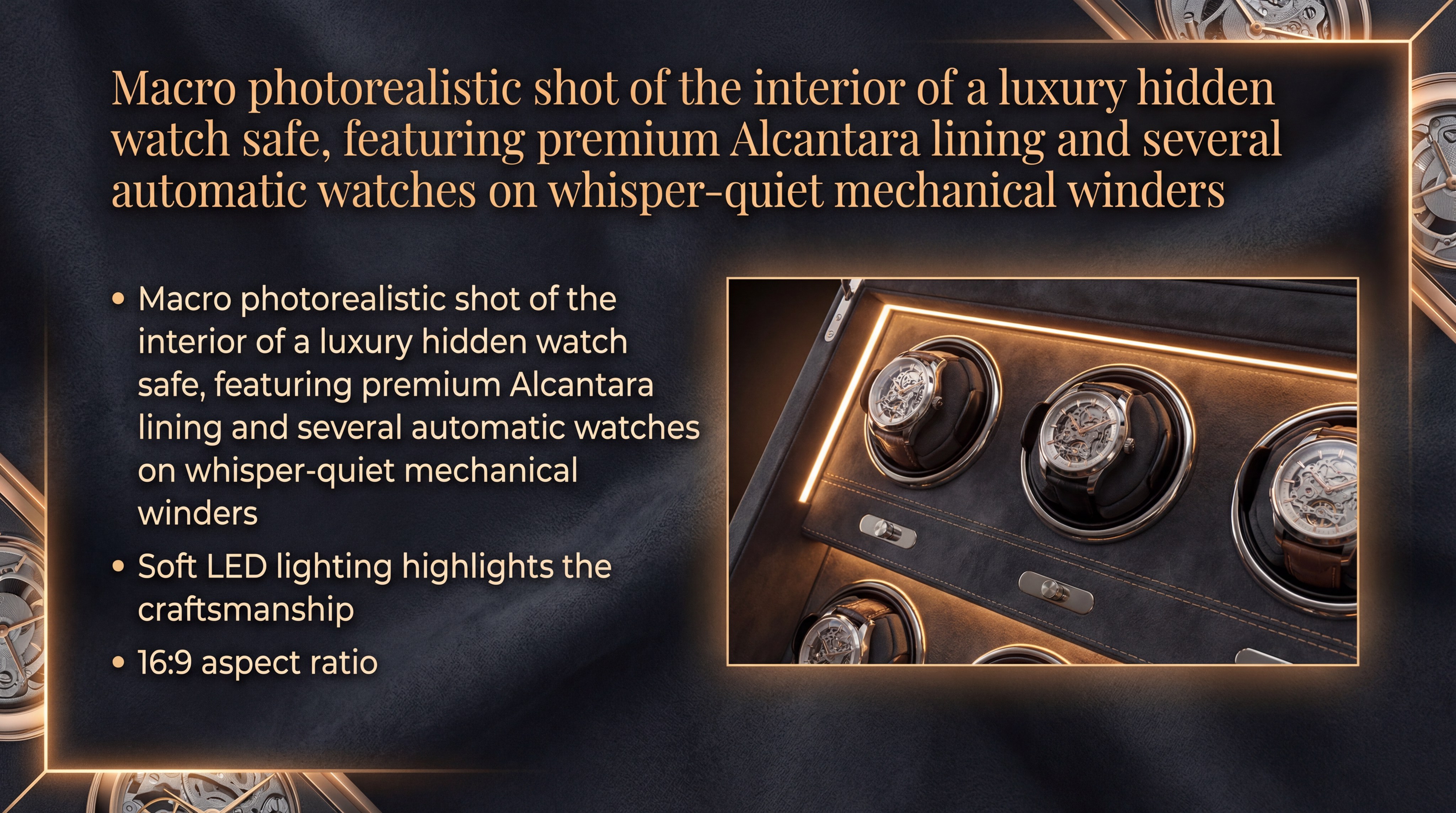 Luxury Watch Safe Interior with Mechanical Winders