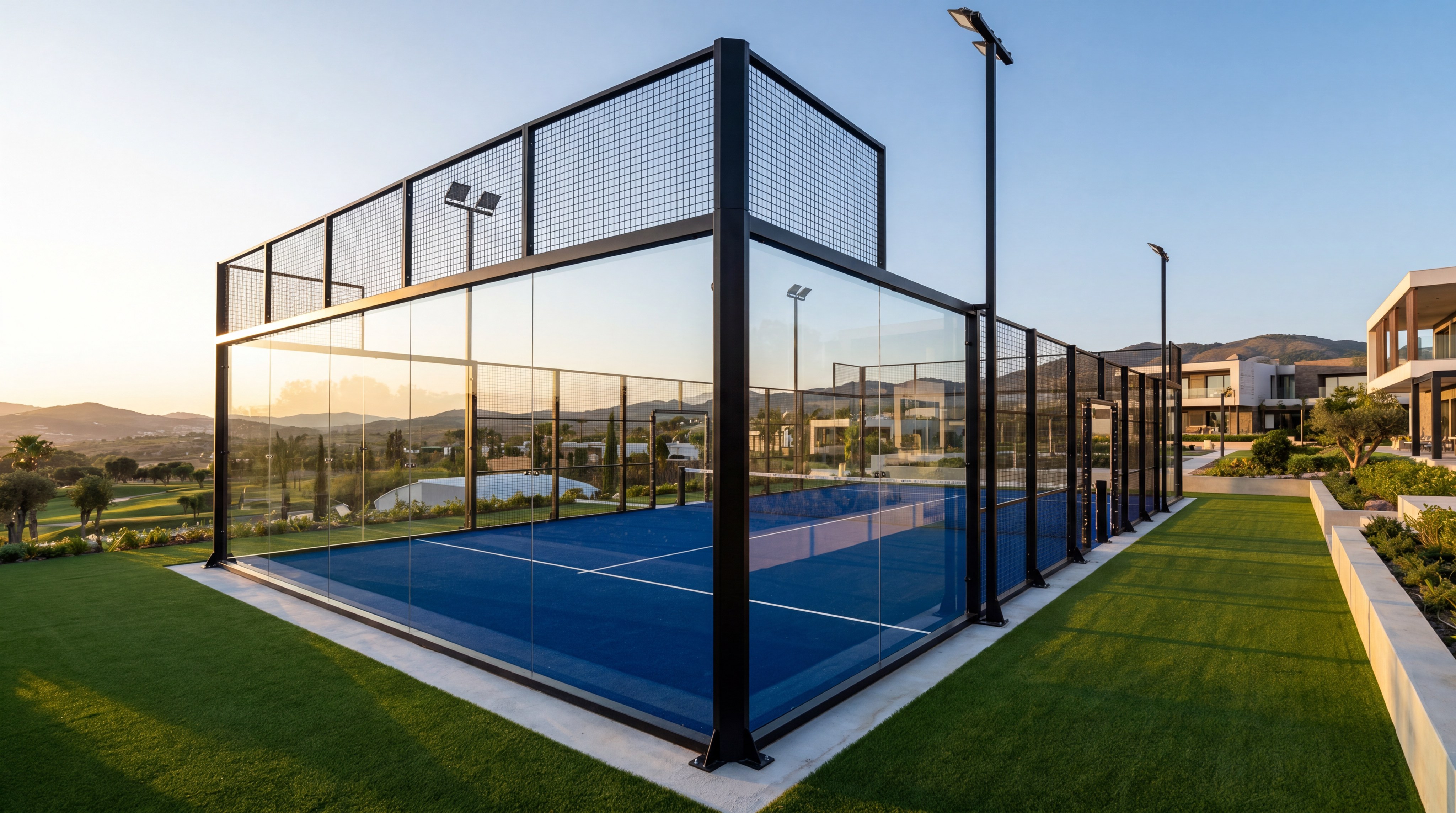 luxury padel court panoramic