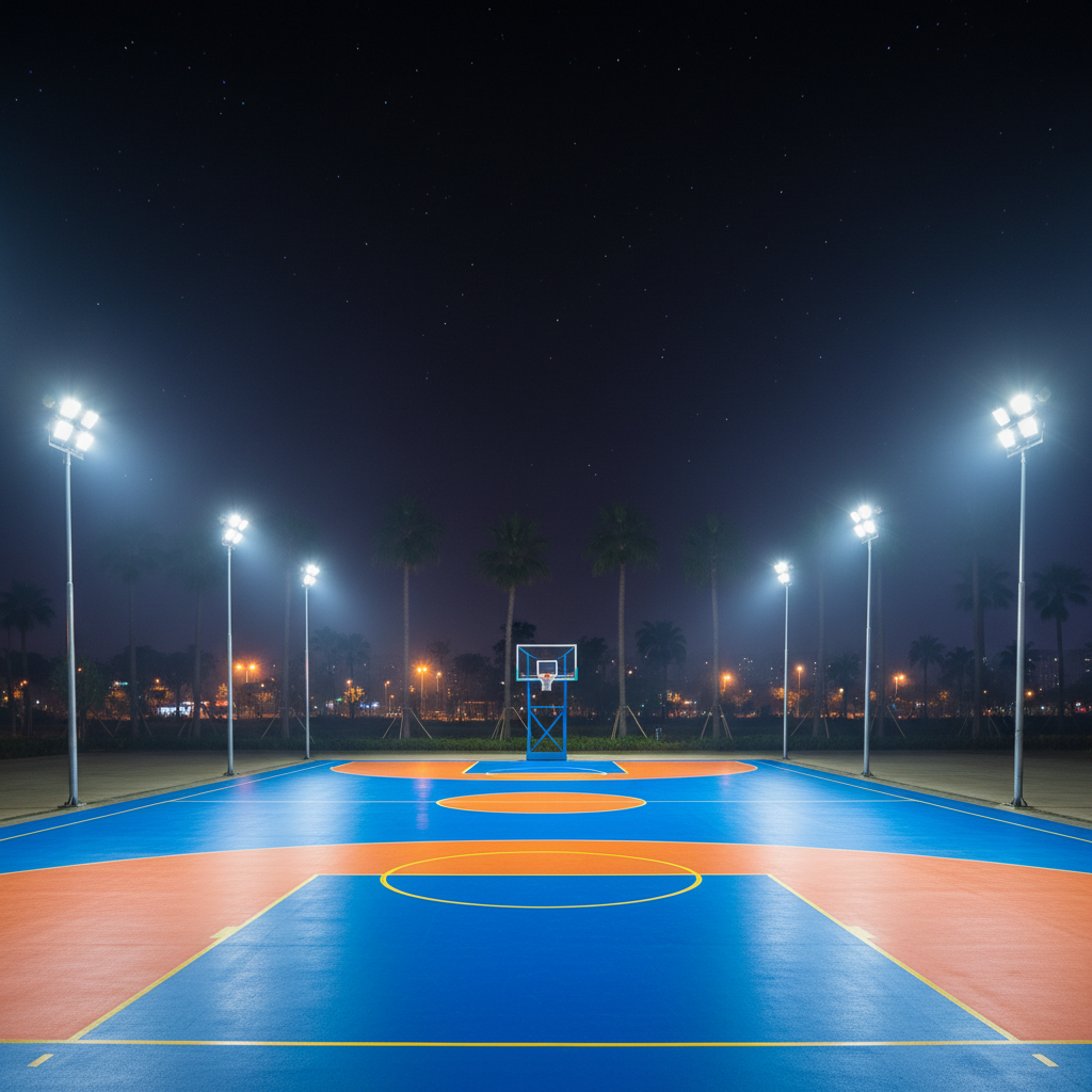 photorealistic night sports court