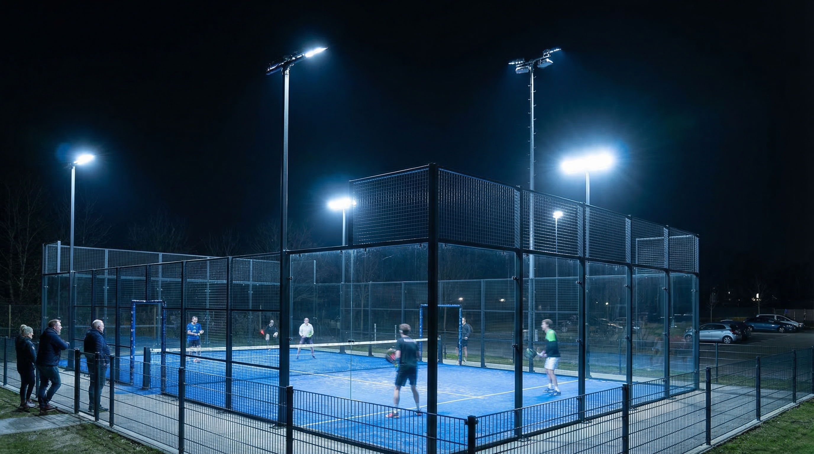 padel court night led lighting