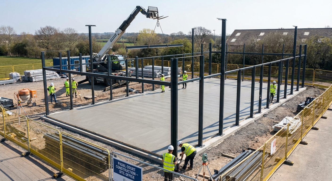 padel court construction site
