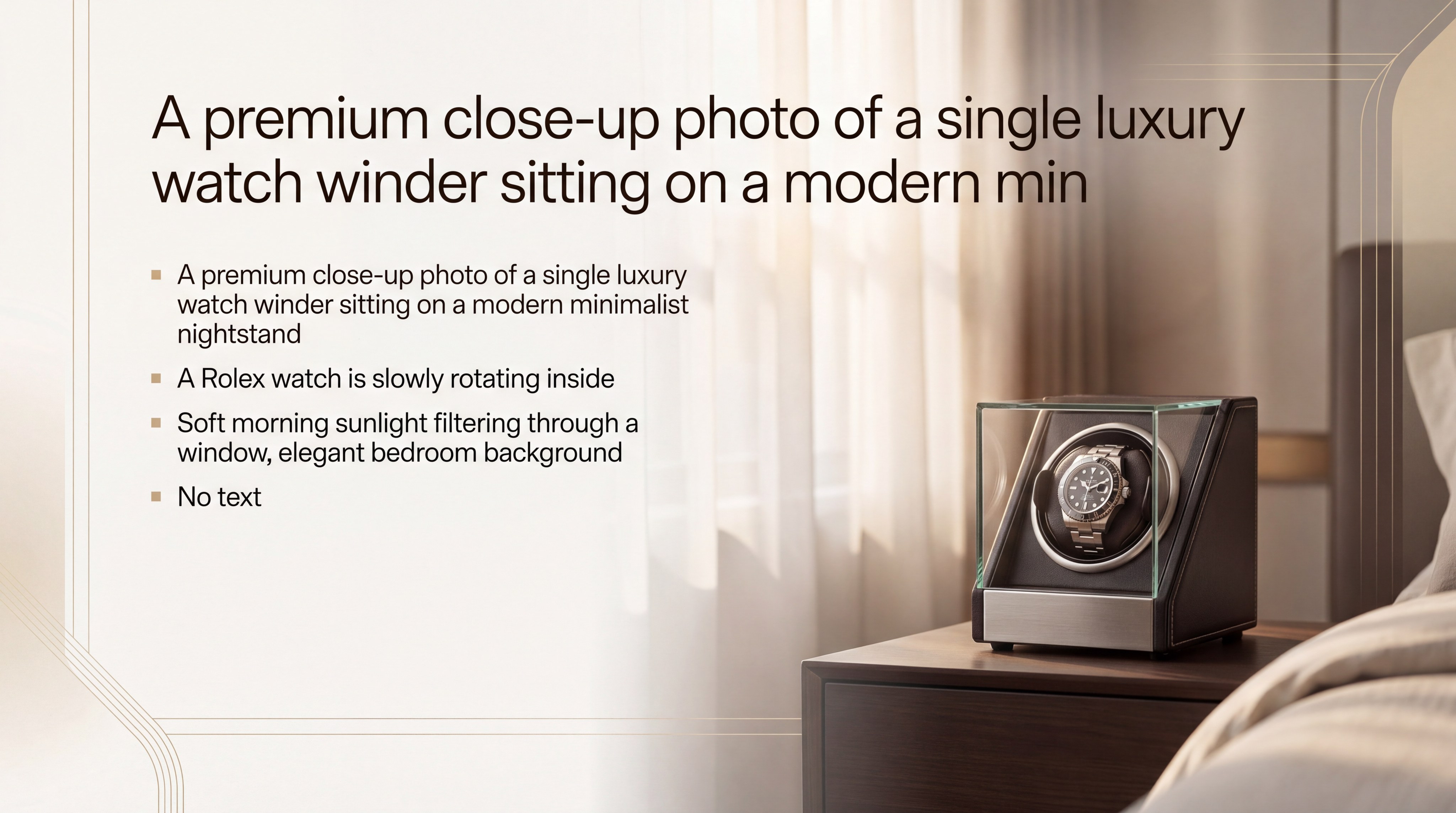 Single watch winder luxury setup