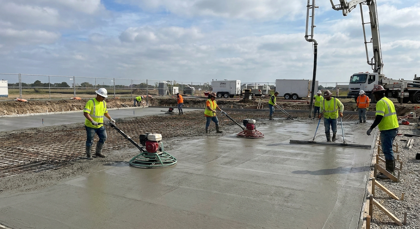 concrete subfloor sports court construction