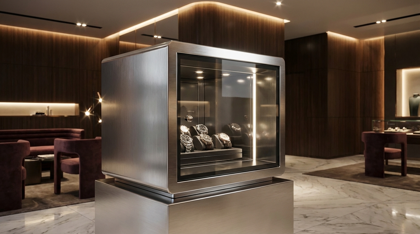 Luxury watch safe in showroom