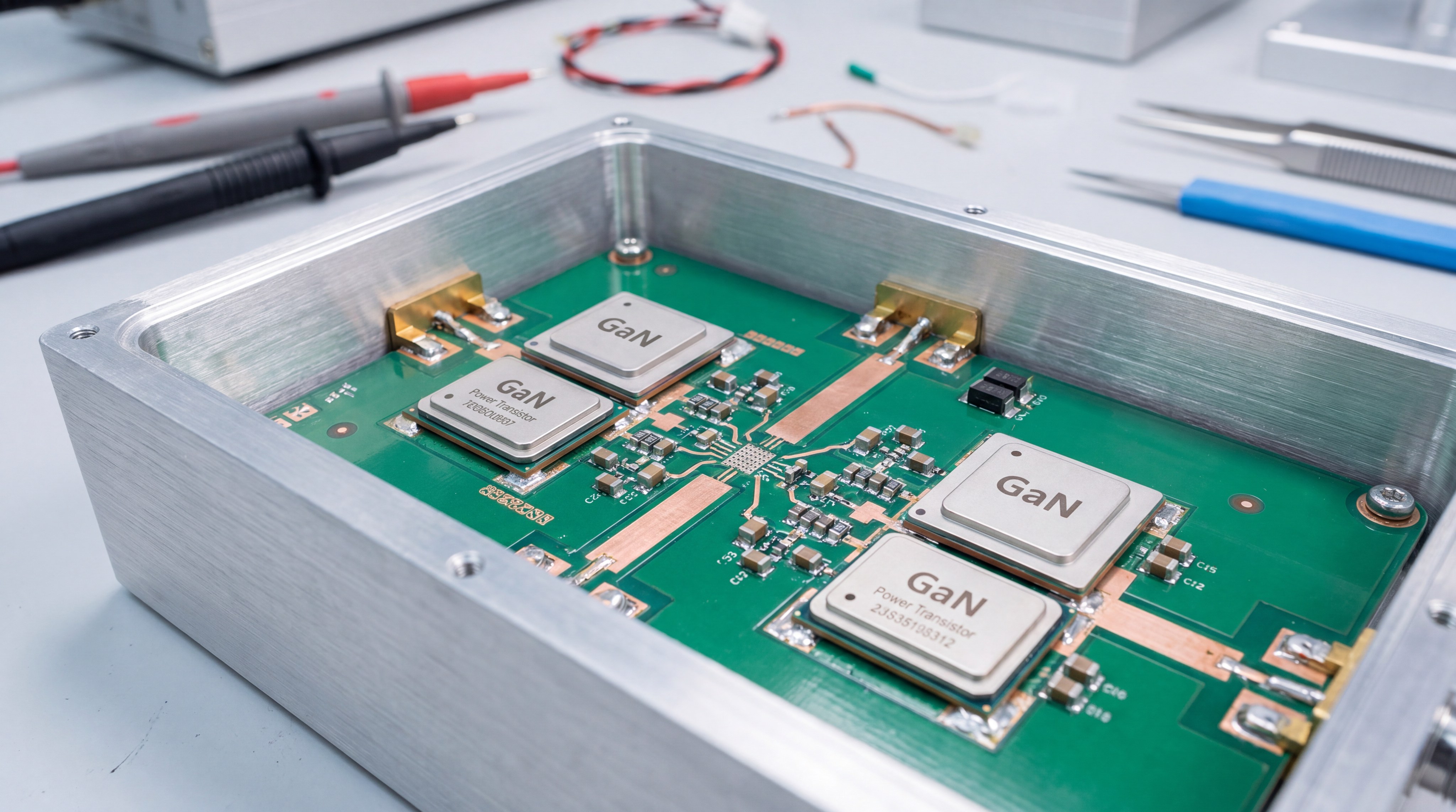 GaN amplifier circuit close-up