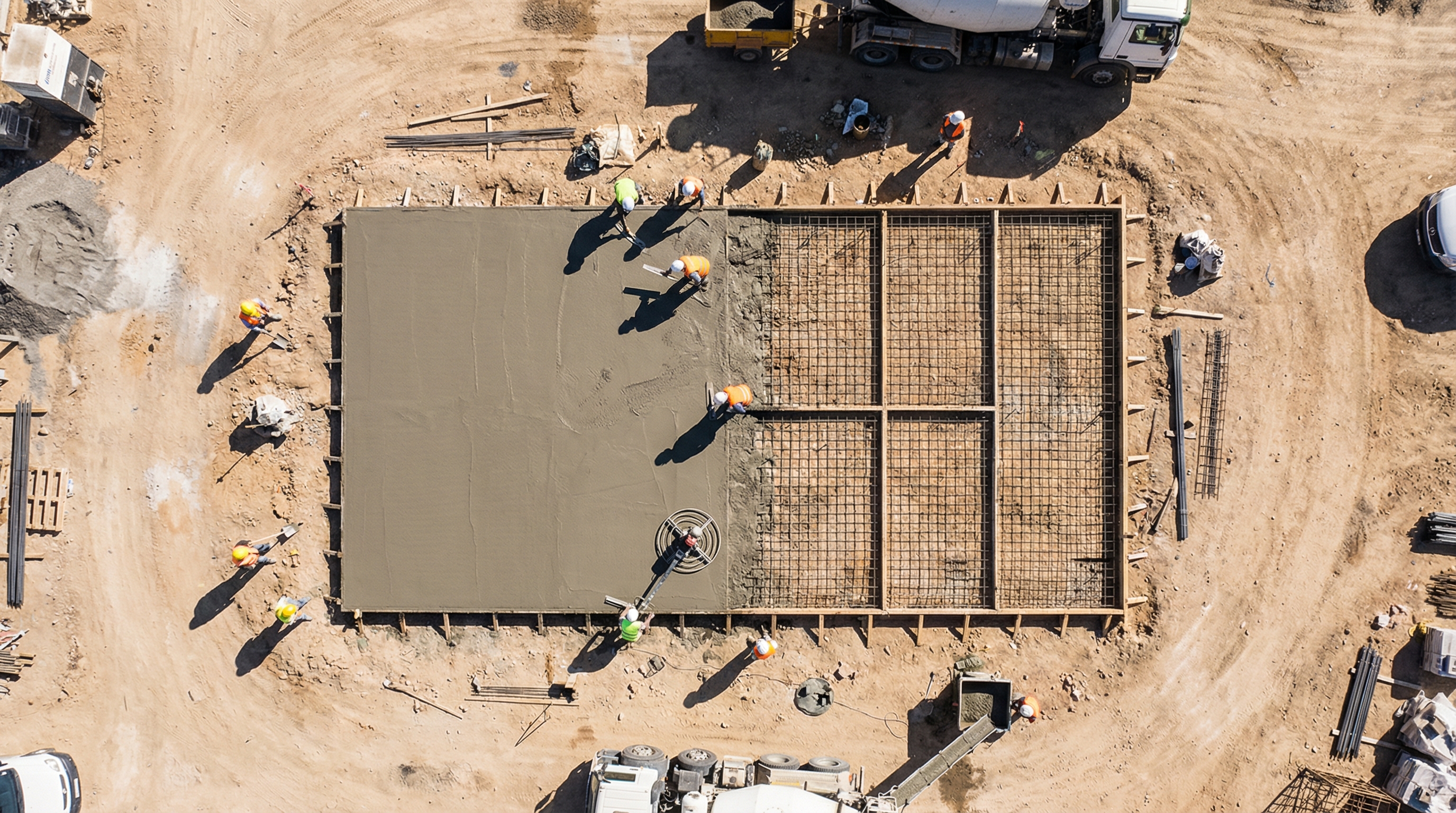 padel court construction overhead
