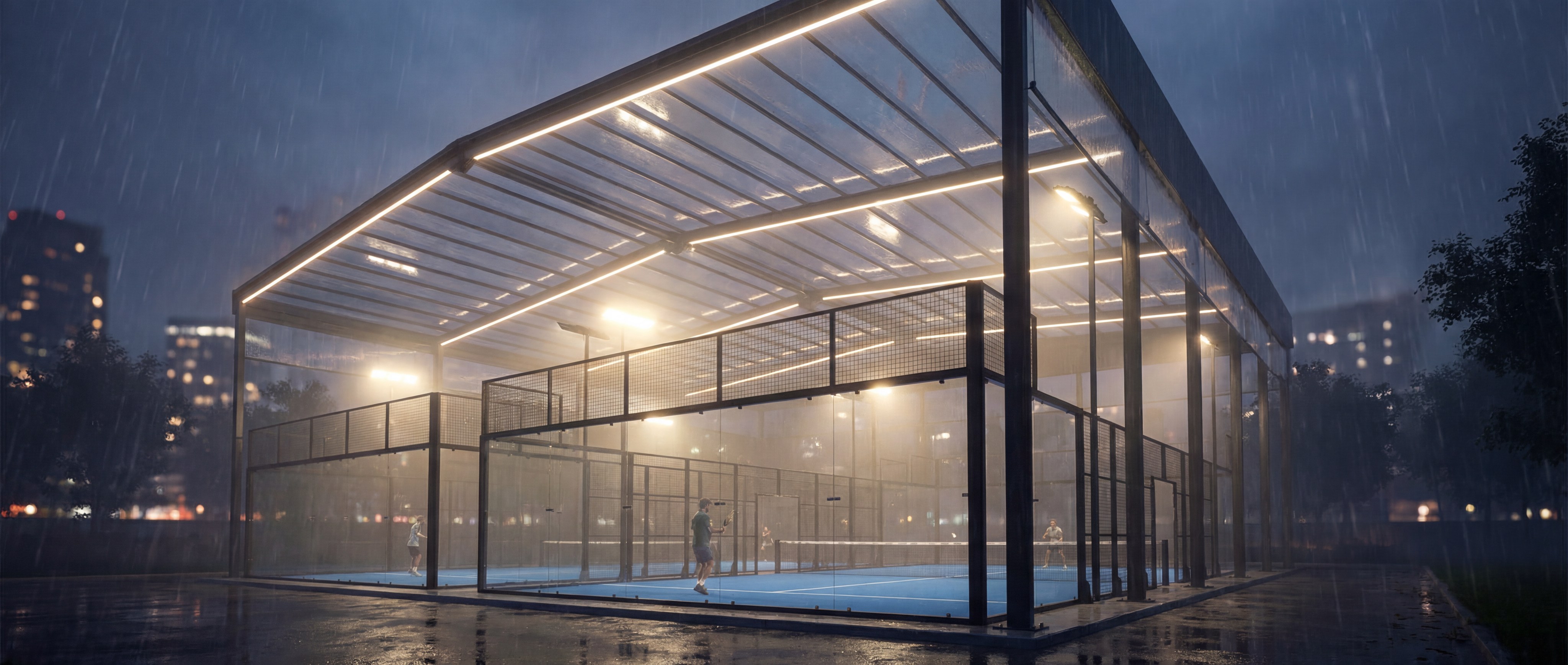 high tech padel court evening index 8