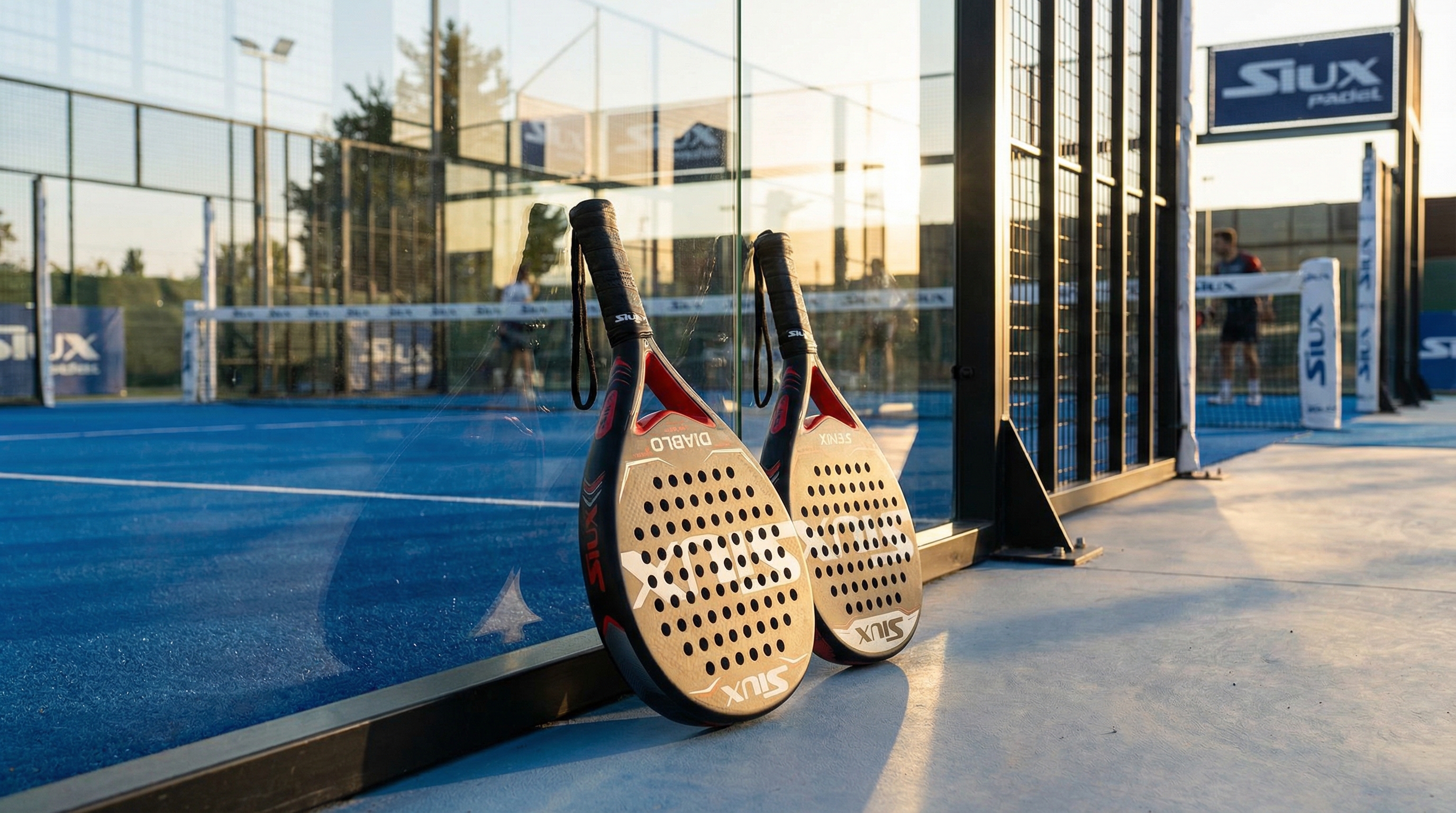 siux padel rackets court wall