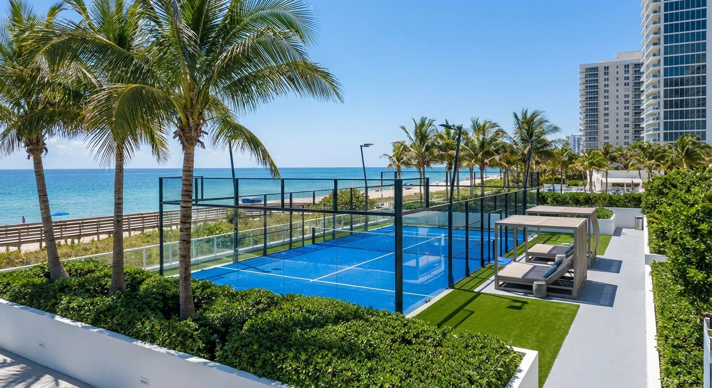 photorealistic padel court miami index 5