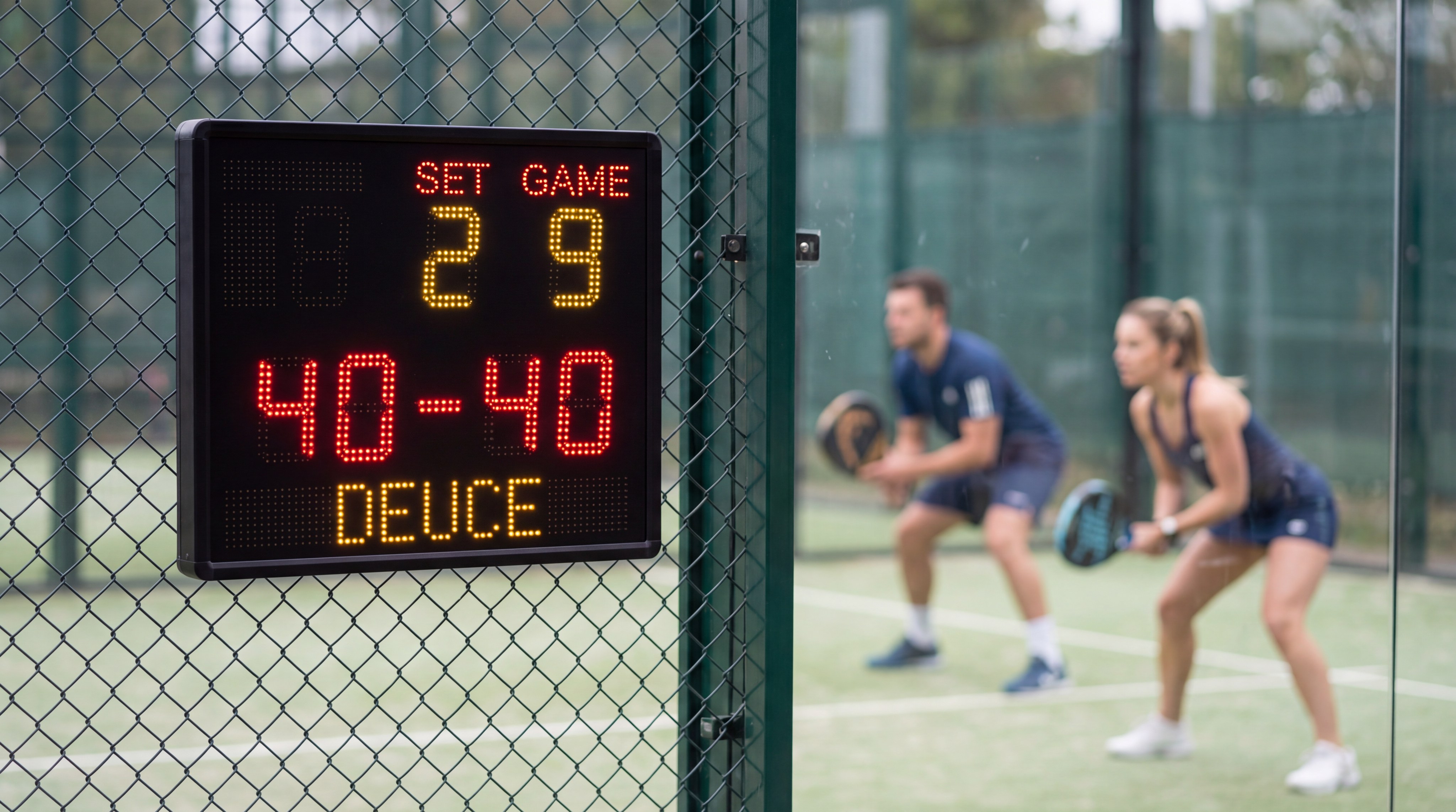 padel court deuce scoreboard